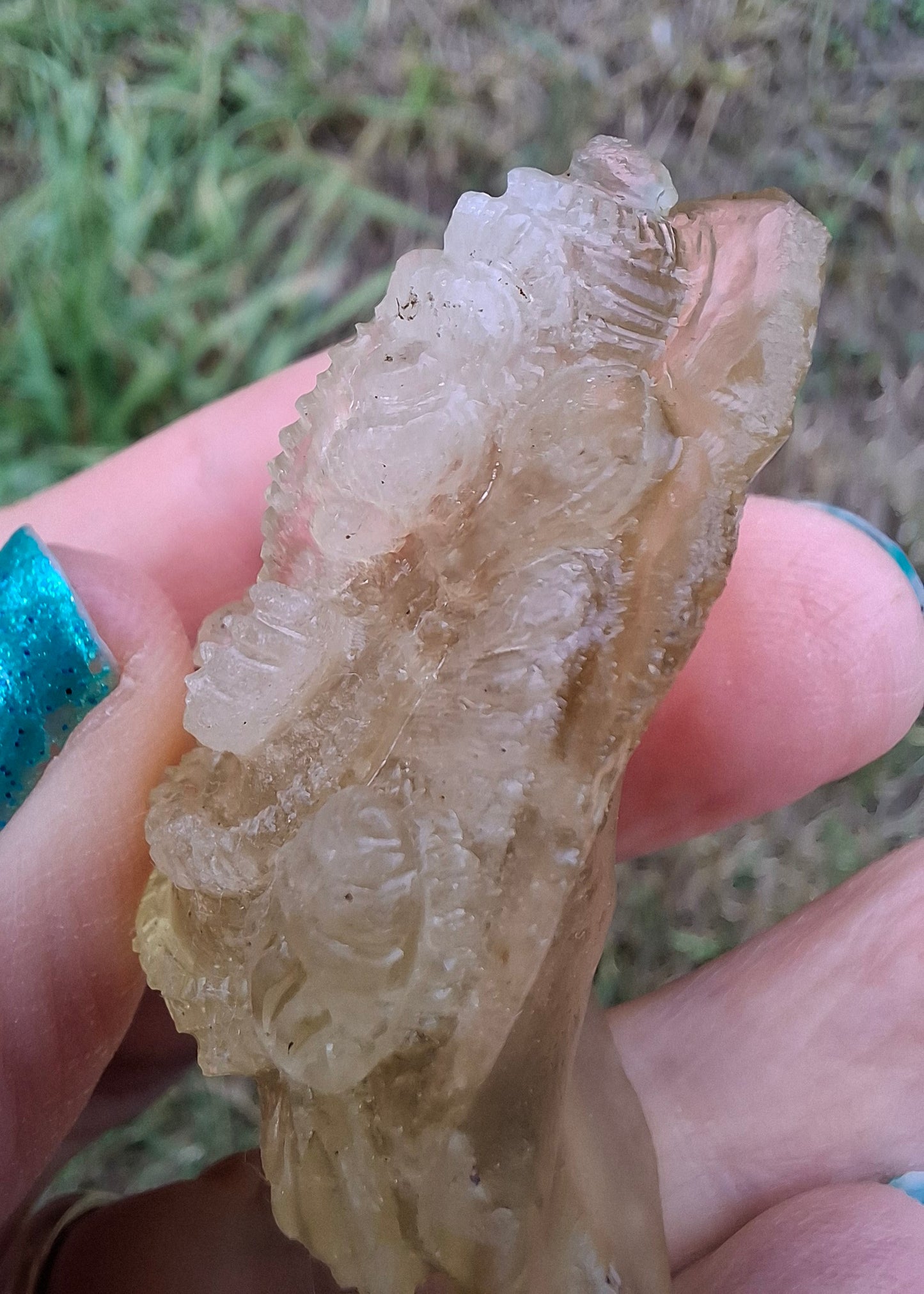Libyan Desert Glass carving, GANESHA, 26.47g, Tektite (Ref: Ganesha1)