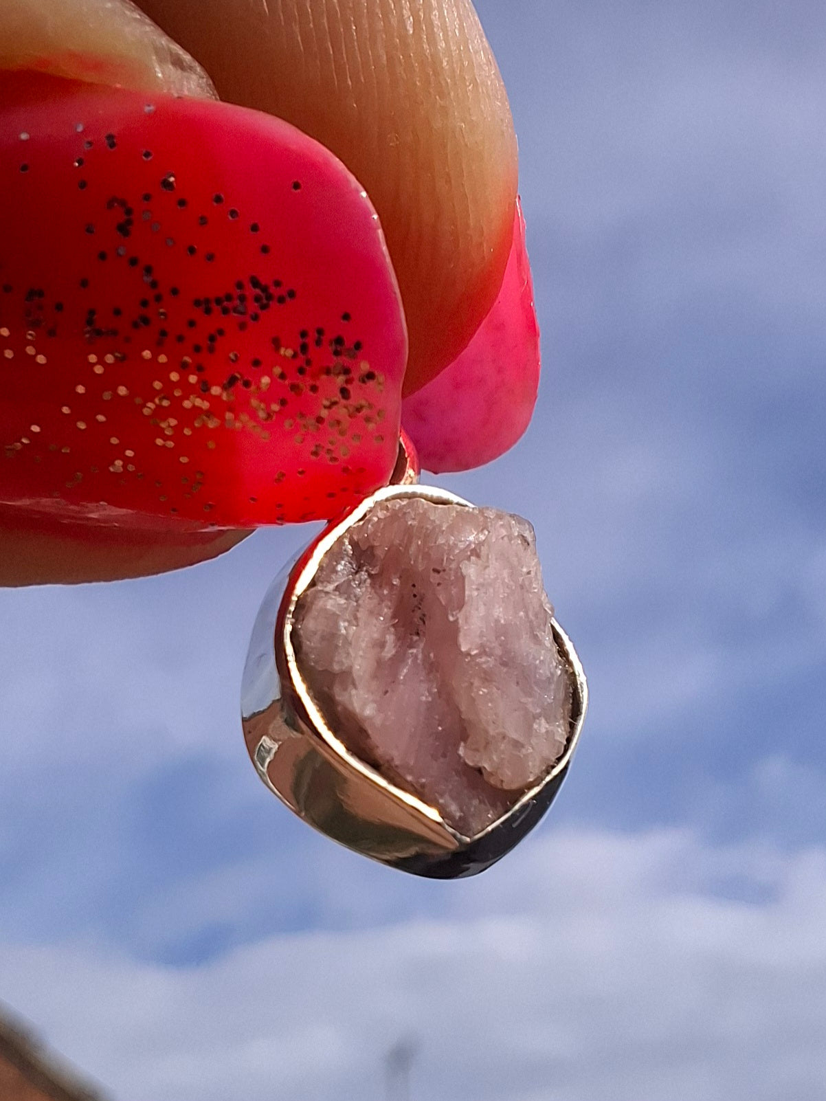 Pink Tourmaline Pendant, 925 Silver, Crystal (Ref: PT91)
