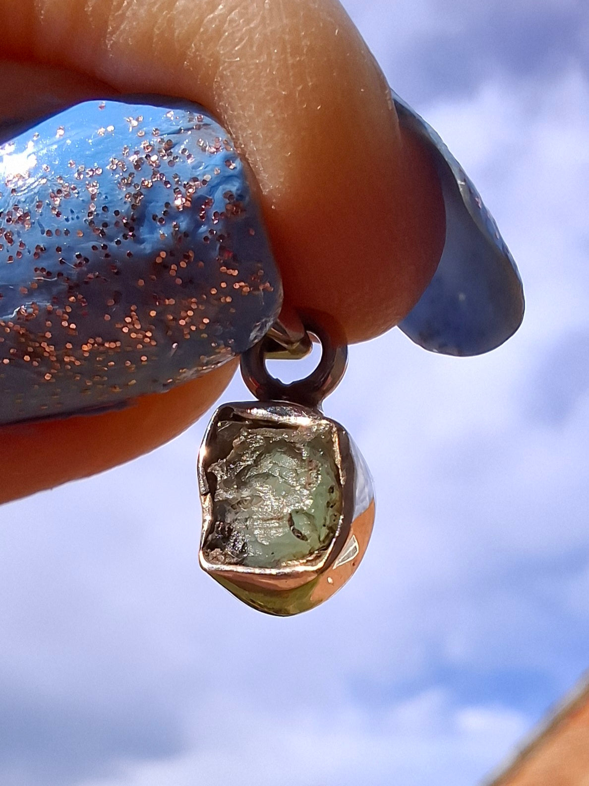Moldavite Pendant, 925 Silver, Tektite (Ref: P53)