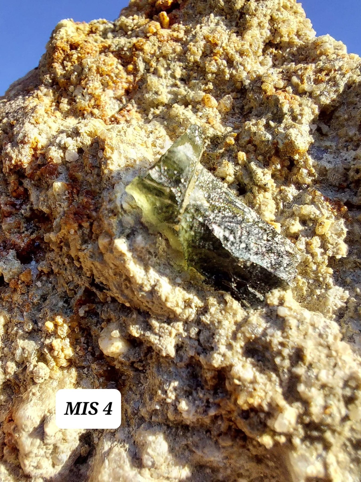 Moldavite In-Situ (in matrix), Besednice, Est- 2g, Tektite (Ref: MIS4)
