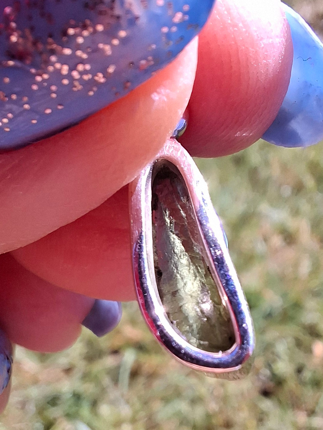 Moldavite Pendant, 925 Silver, Tektite (Ref: P82)