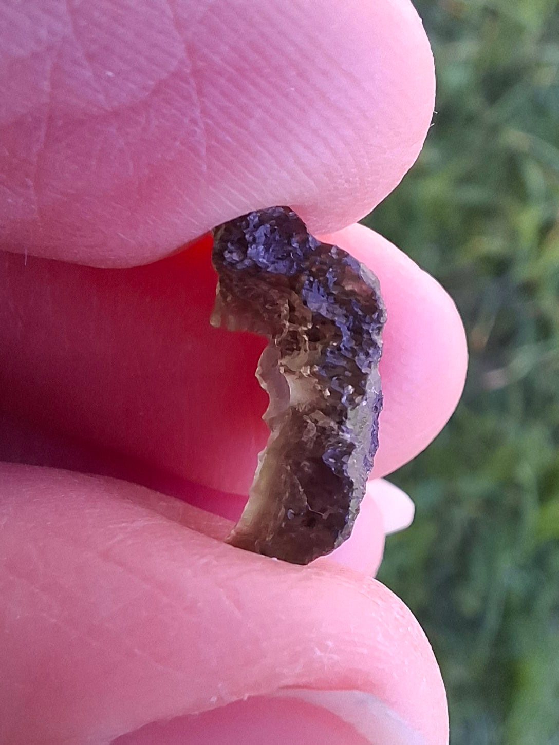 DRILLED, Moldavite Piece, 0.77g, Tektite (Ref: D29)