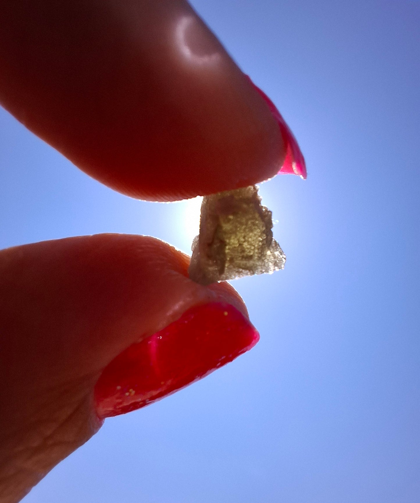 Moldavite Piece, SNOWFLAKE, FROSTED, BRUSNA, 0.36g, Tektite (Ref: 1506)
