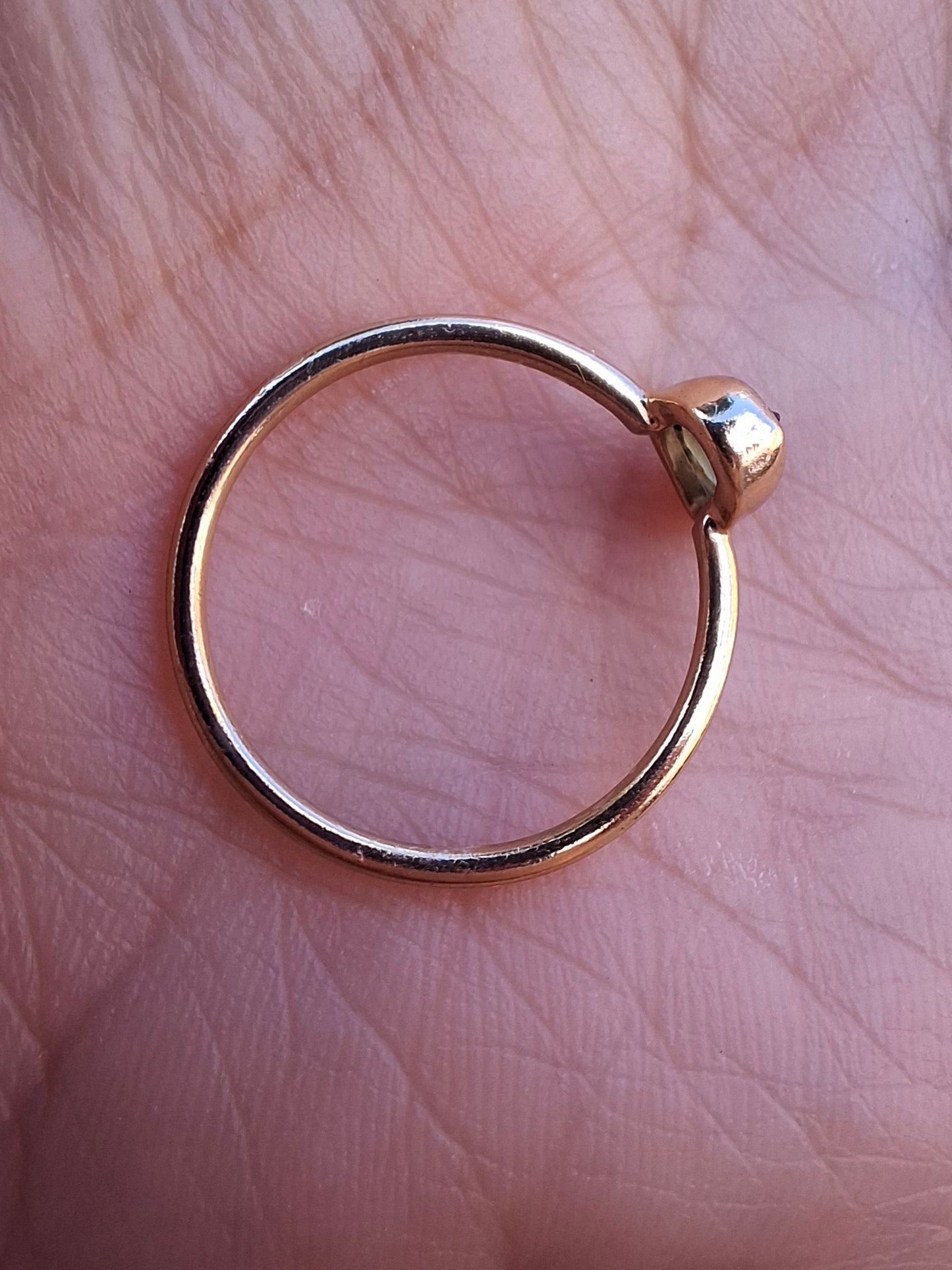 Moldavite Ring, 14K GOLD Plated, size small L, Tektite (Ref: R342)