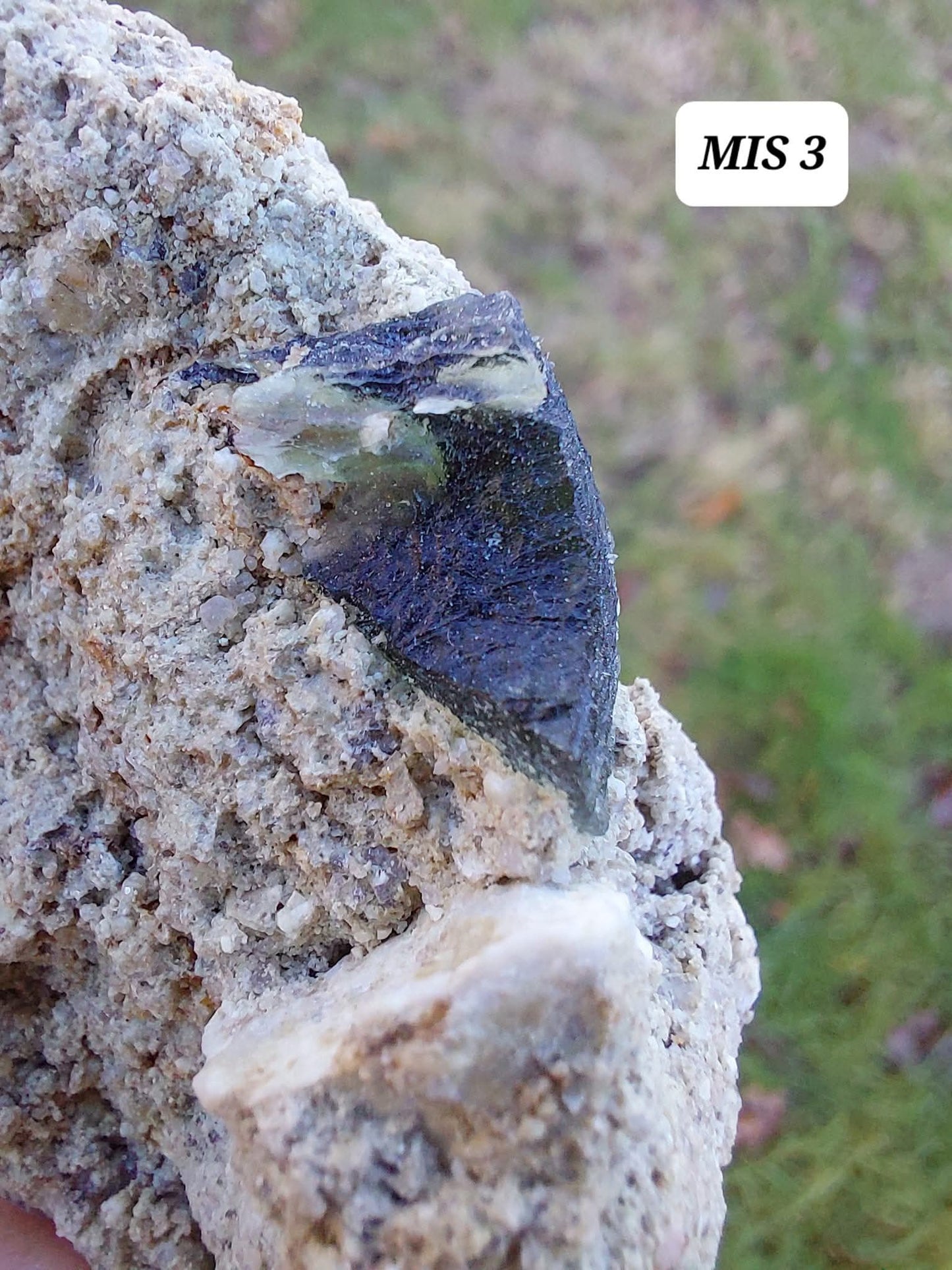 Moldavite In-Situ (in matrix), Besednice, Est- 3g, Tektite (Ref: MIS3)
