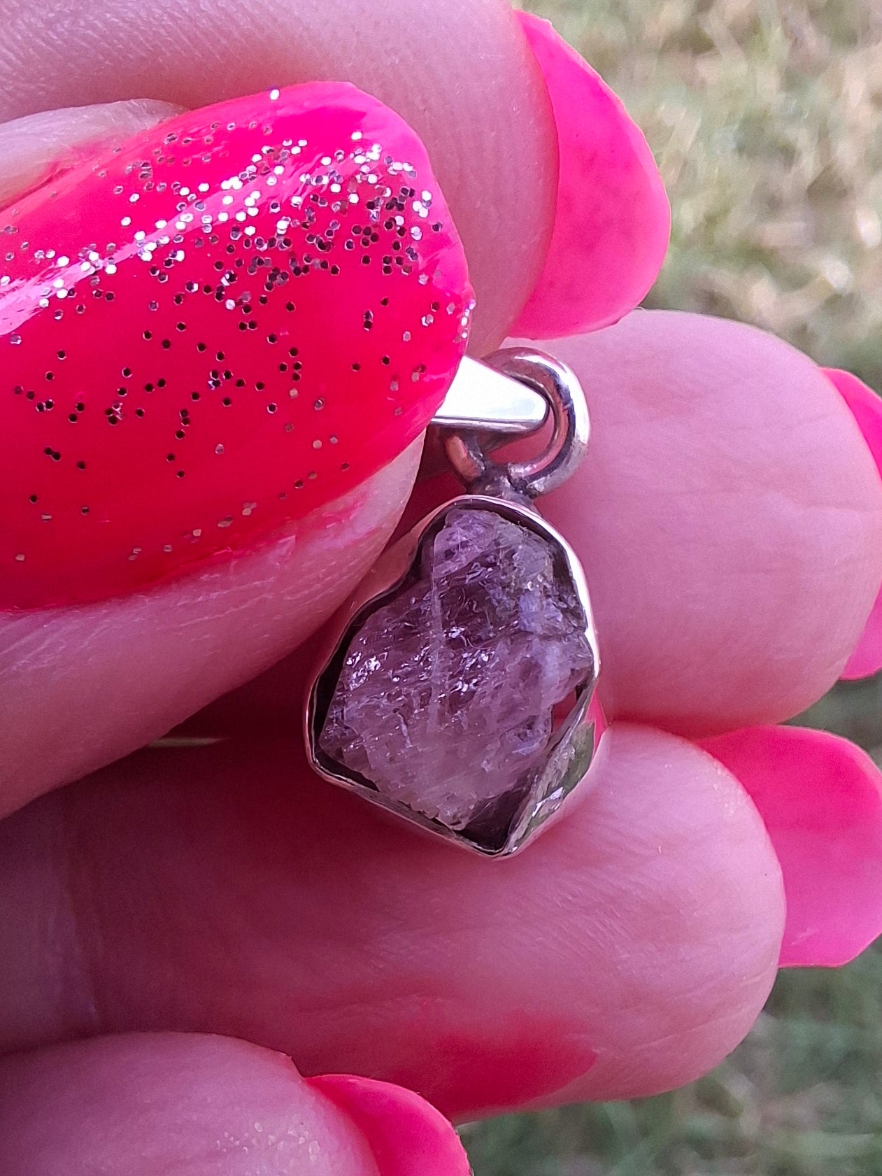 Pink Tourmaline Pendant, 925 Silver, Crystal (Ref: PT72)