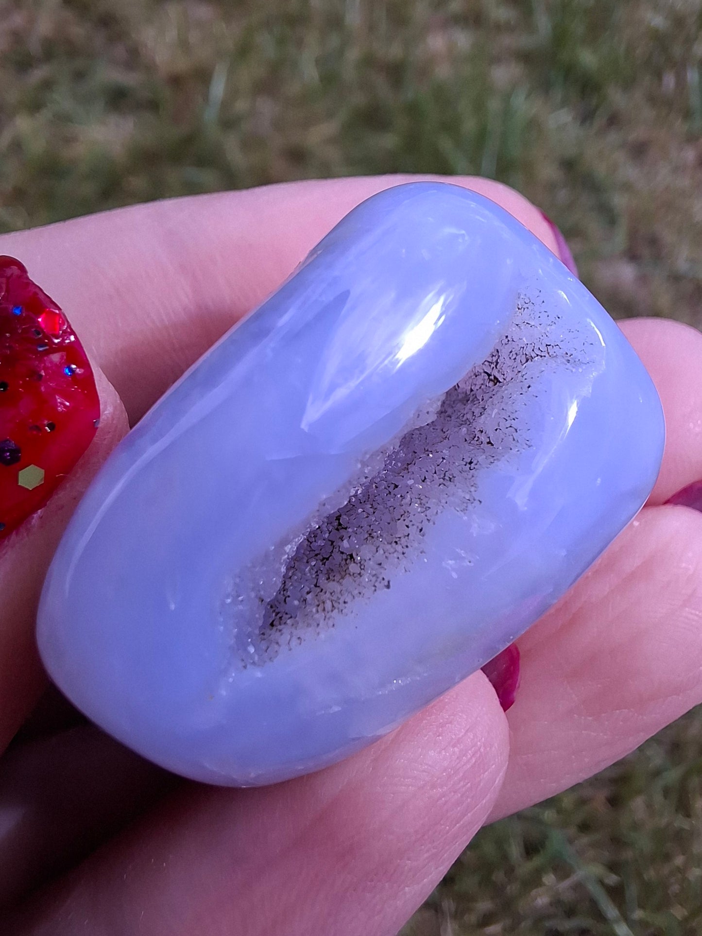 Blue Lace Agate, Tumble Stone, Crystal (Ref: T138)