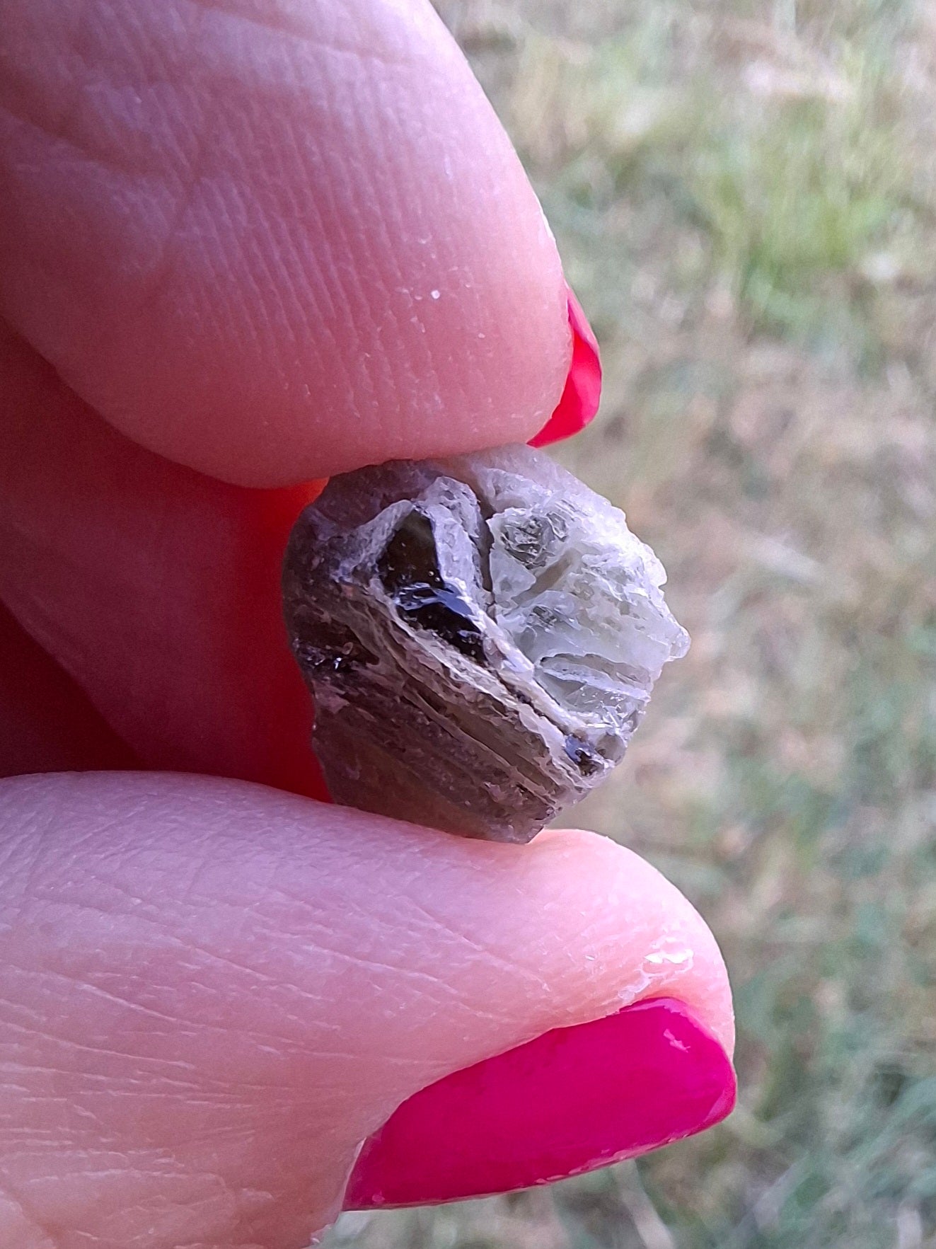 Moldavite Piece, SNOWFLAKE, FROSTED, BRUSNA, 1.05g, Tektite (Ref: 1490)