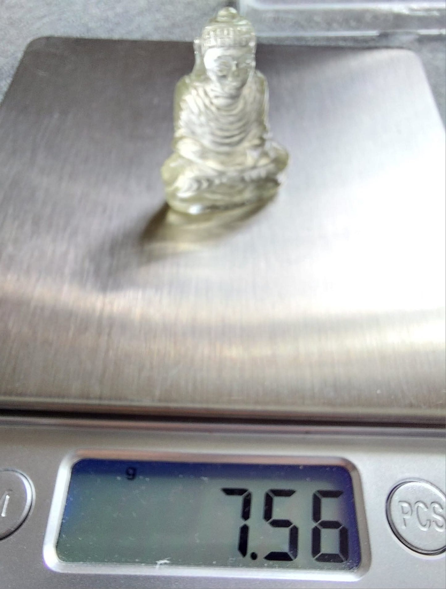 Libyan Desert Glass BUDDHA Carving, 7.56g, Tektite (Ref: LDG B0)