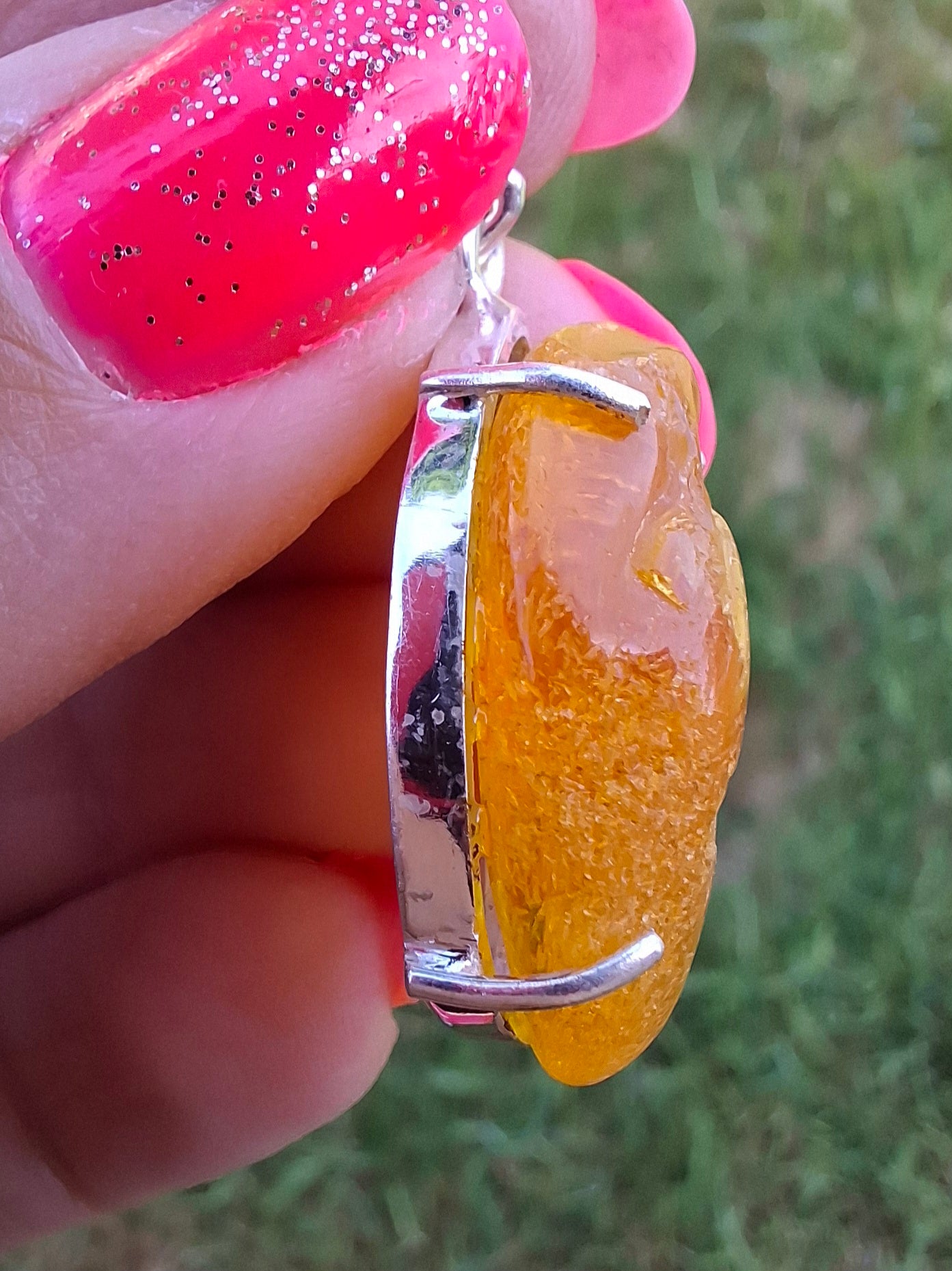 Baltic Amber Pendant, 925 Silver, Fossil (Ref: AP14)