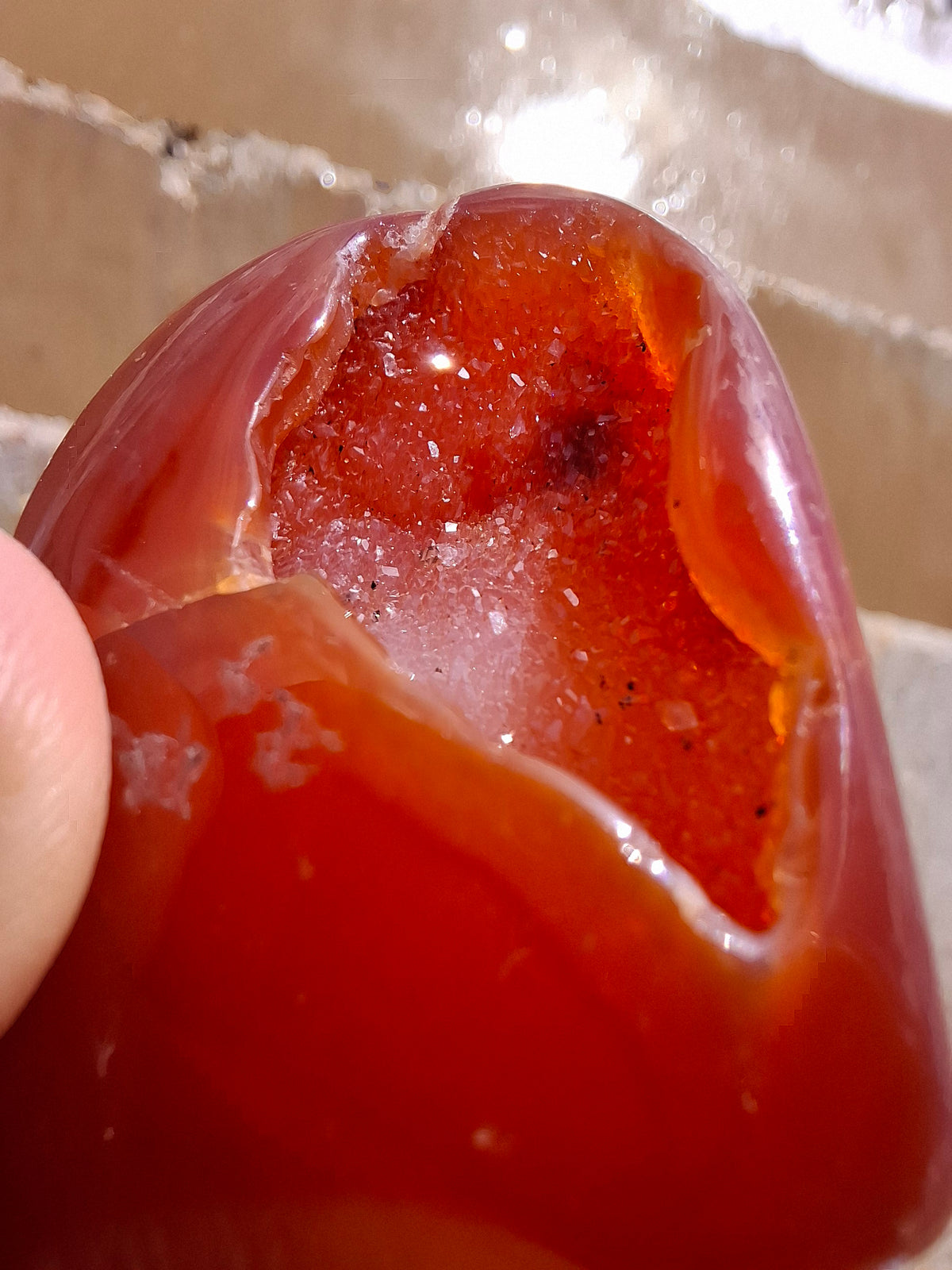 Druzy Carnelian Heart, Crystal (Ref:DCH2)