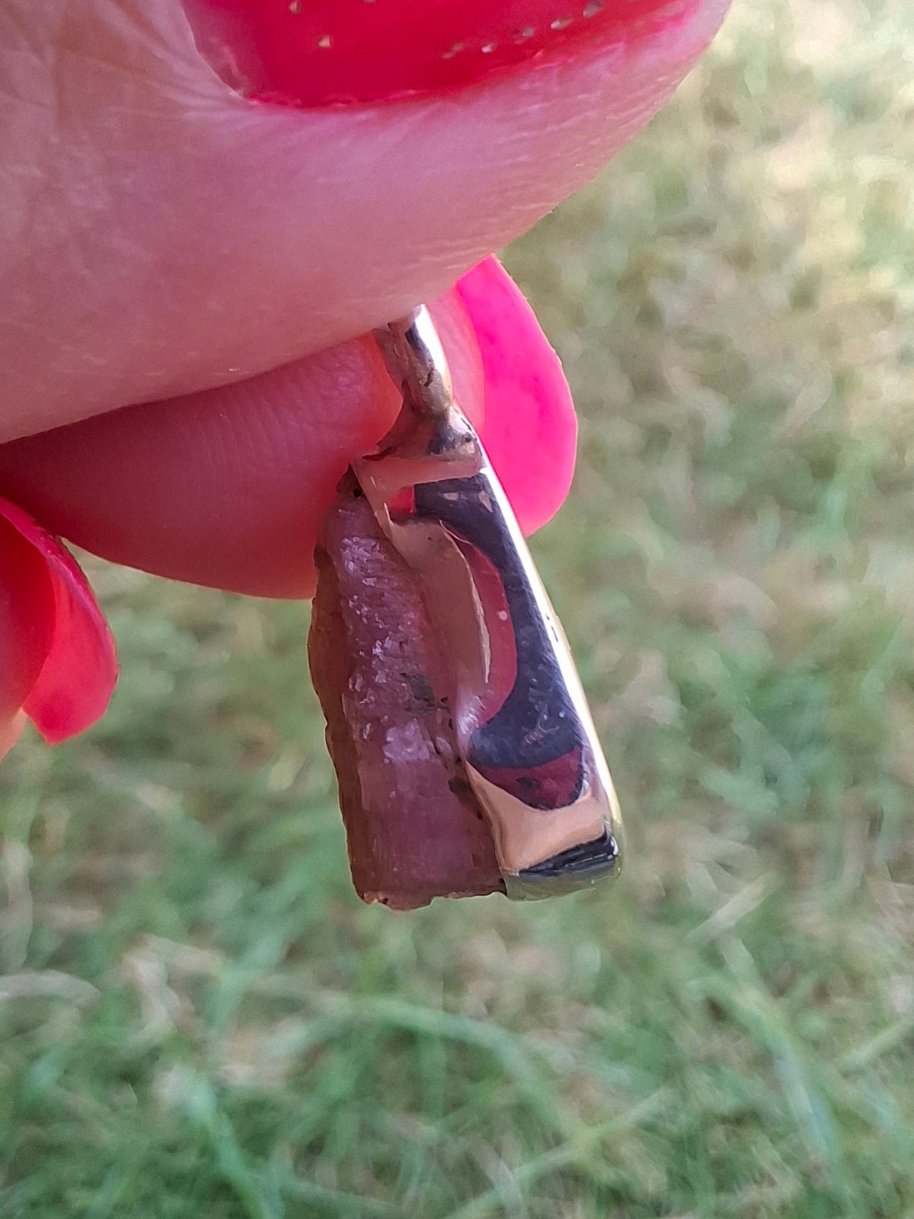 Pink Tourmaline Pendant, 925 Silver, Crystal (Ref: PT95)
