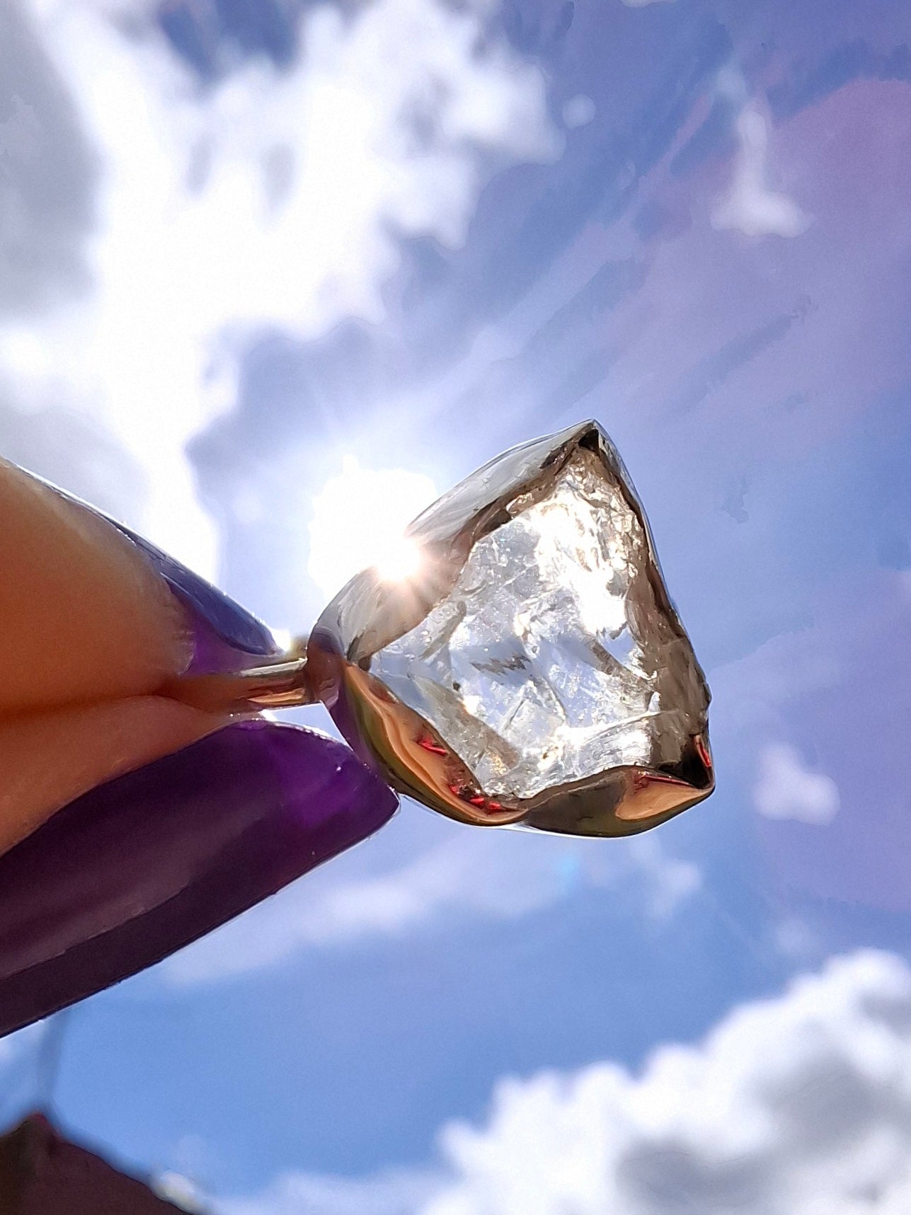 Libyan Desert Glass Ring, size large O, 925 Silver, Tektite (Ref: LR24)