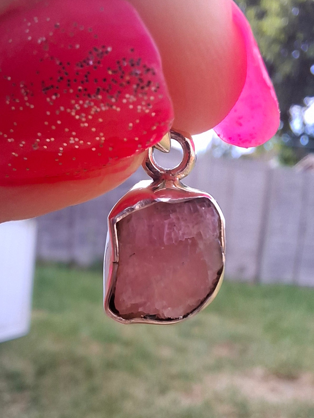 Pink Tourmaline Pendant, 925 Silver, Crystal (Ref: PT82)
