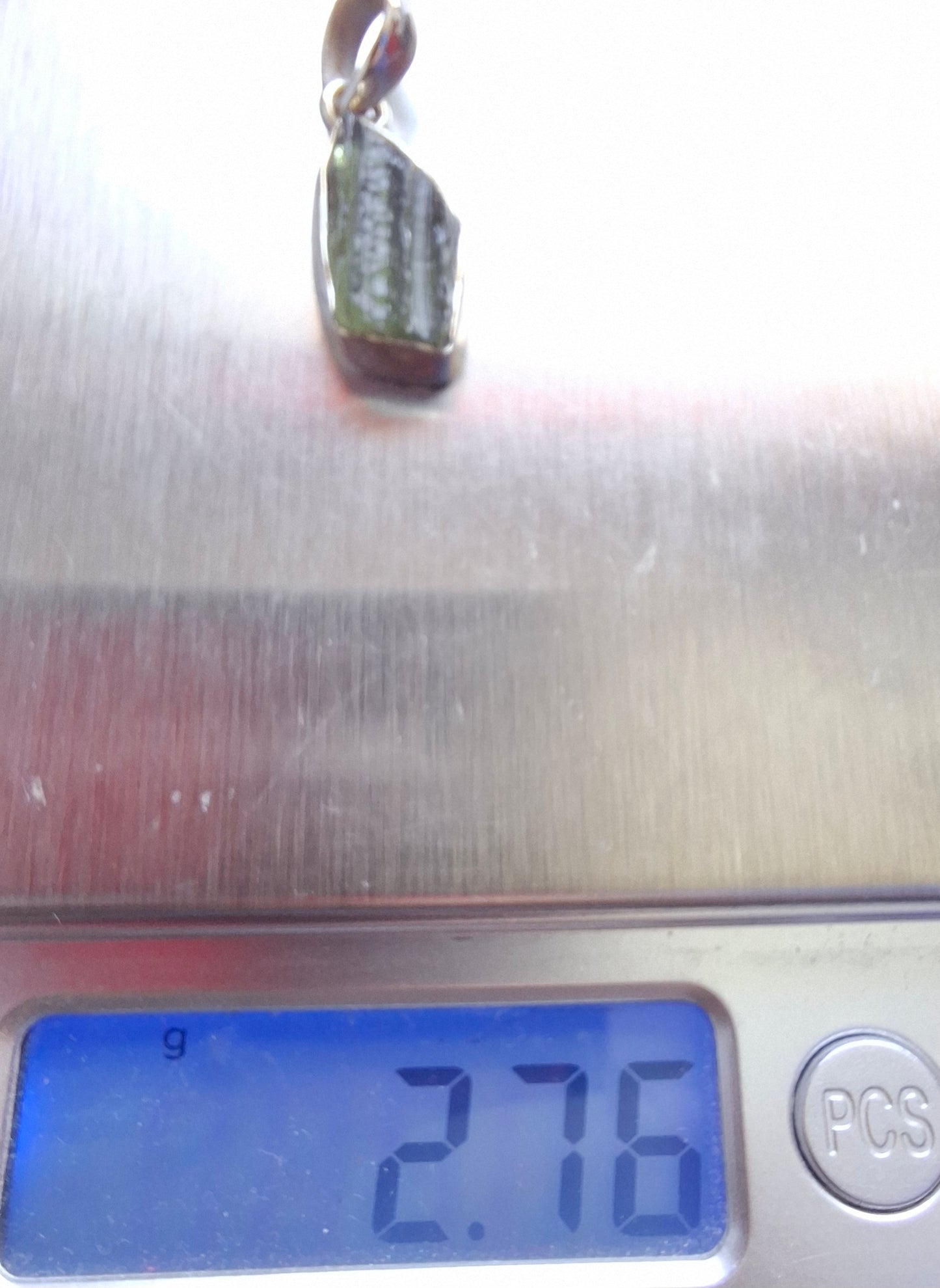 Moldavite Pendant, 925 Silver, Tektite (Ref: P13)