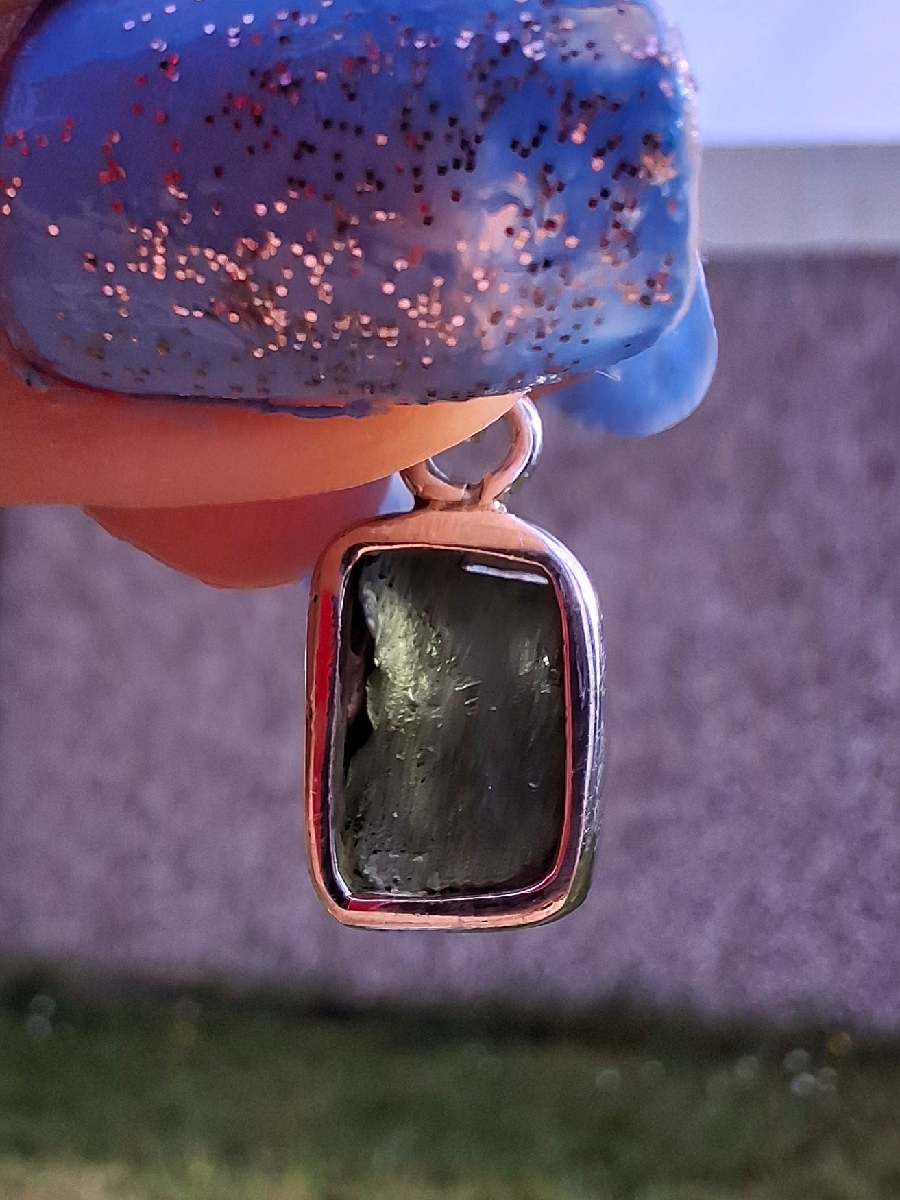 Moldavite Pendant, 925 Silver, Tektite (Ref: P31)