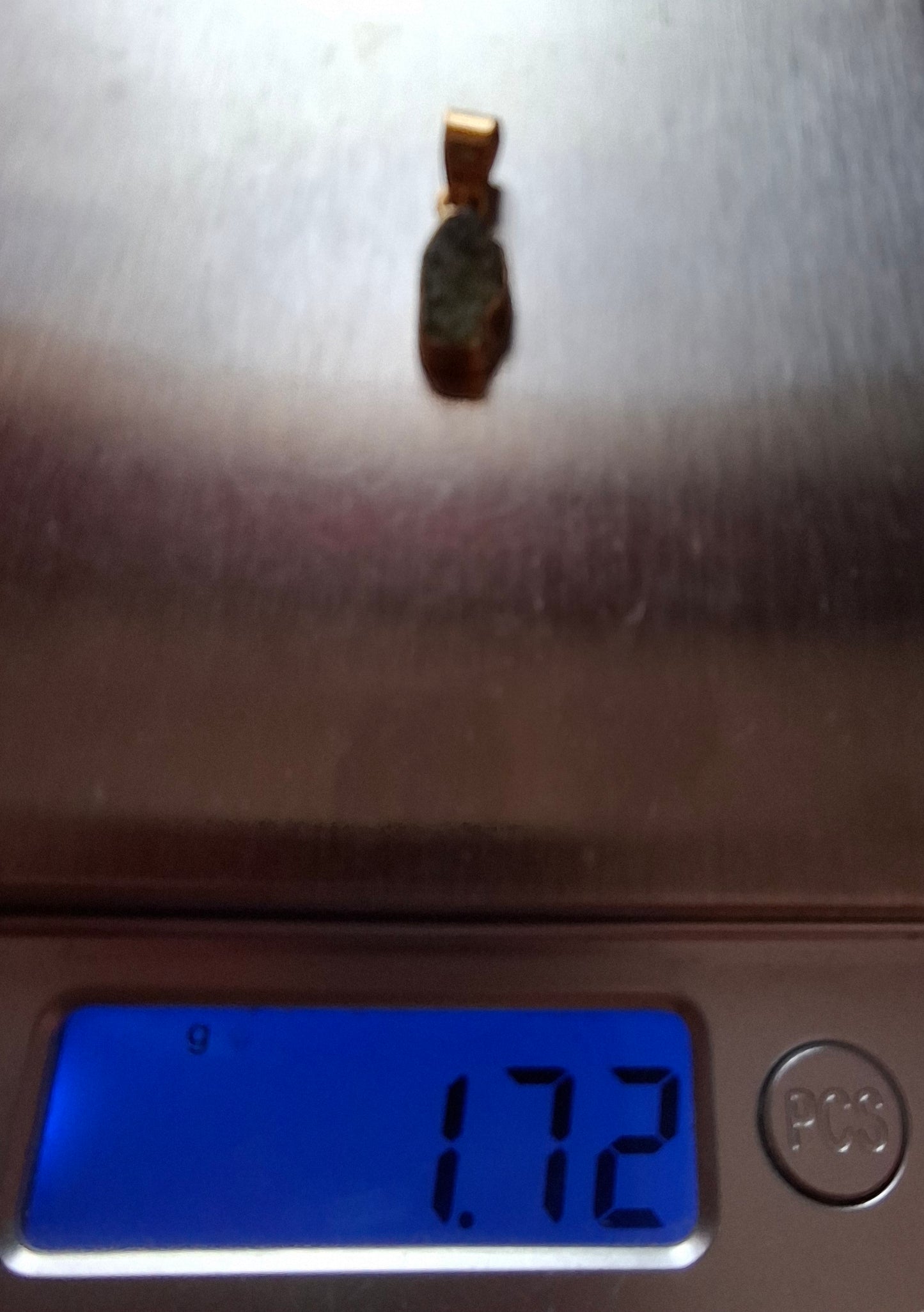 Moldavite Pendant, 14K GOLD Plated, Tektite (Ref: P450)