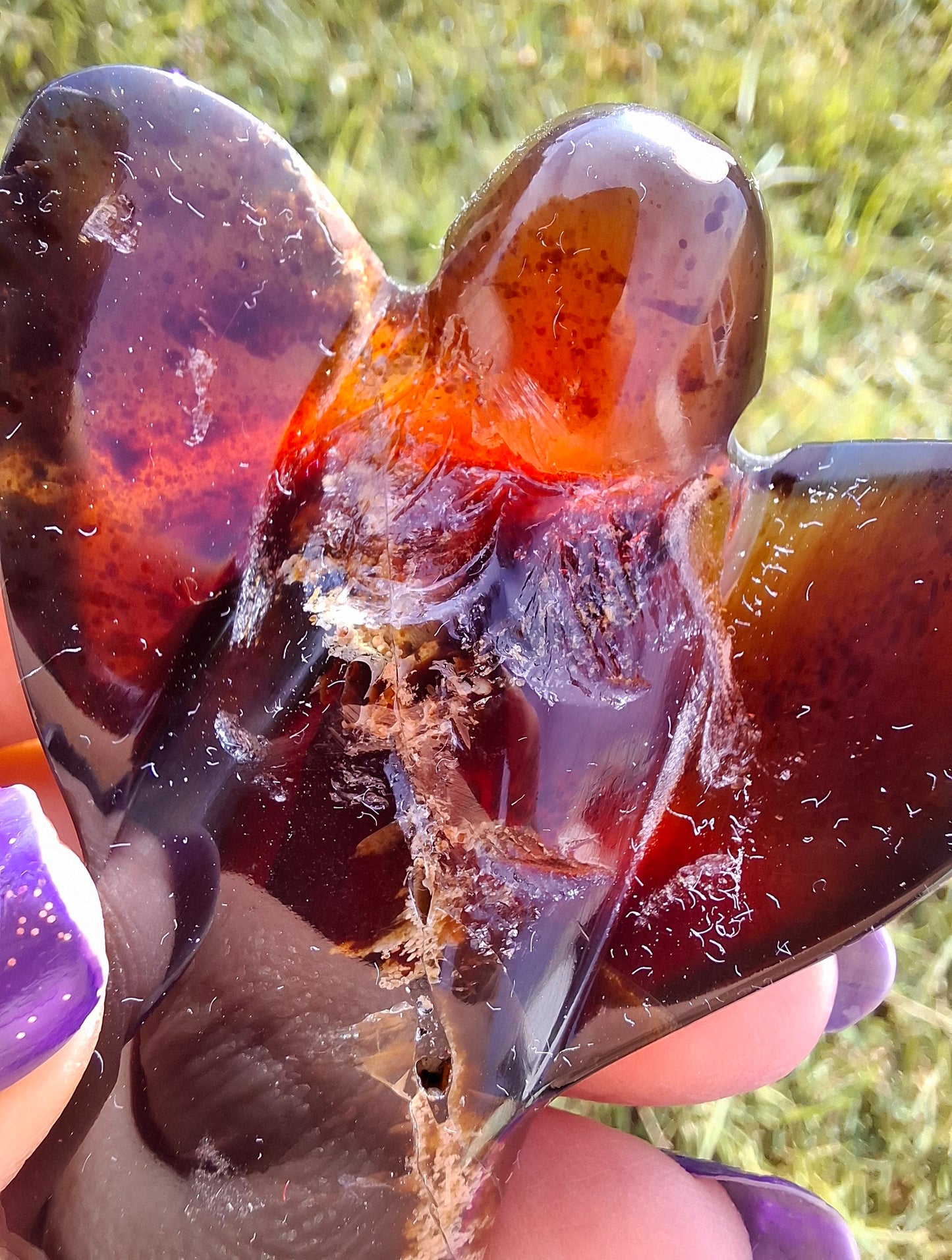Red Amber Angel, 26.36g, carving, Fossil (Ref: AA1)