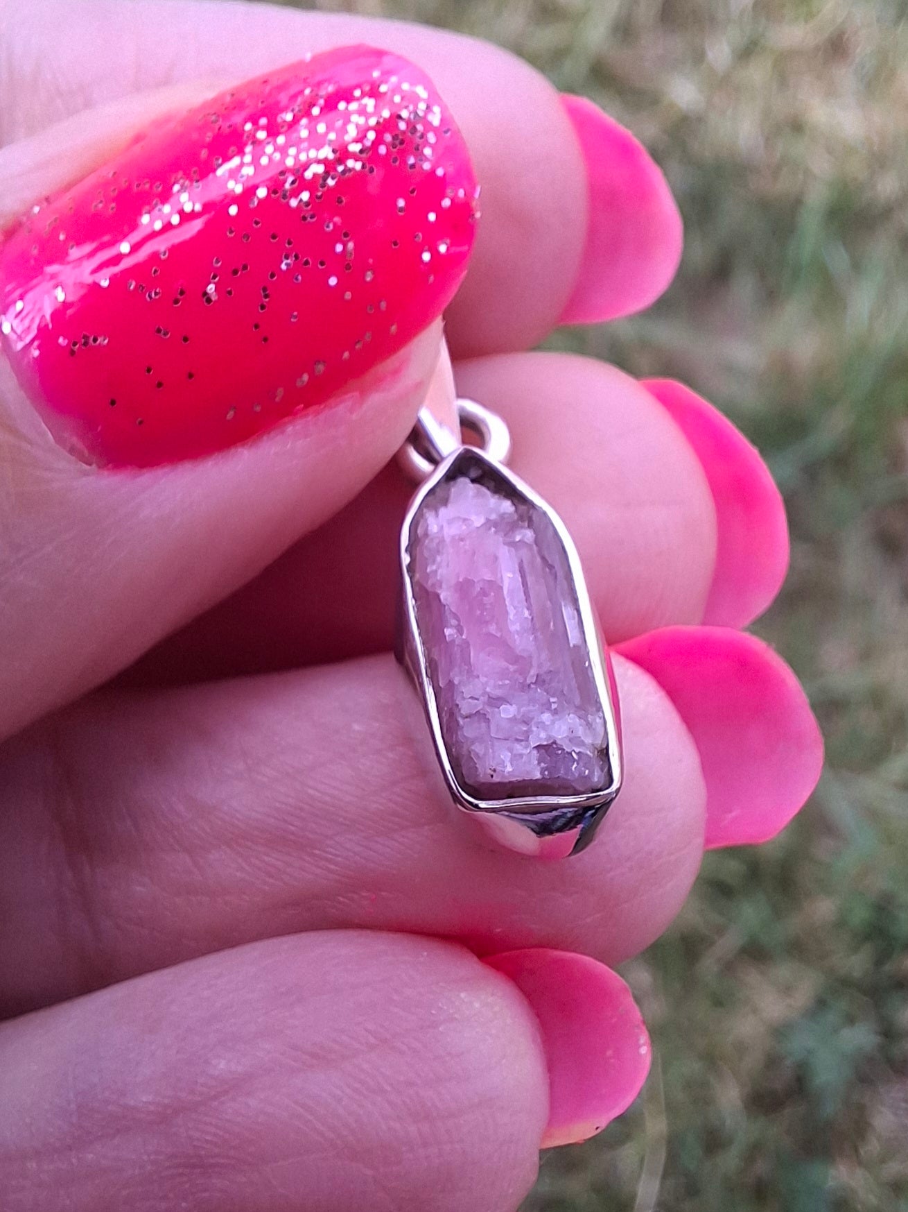 Pink Tourmaline Pendant, 925 Silver, Crystal (Ref: PT54)