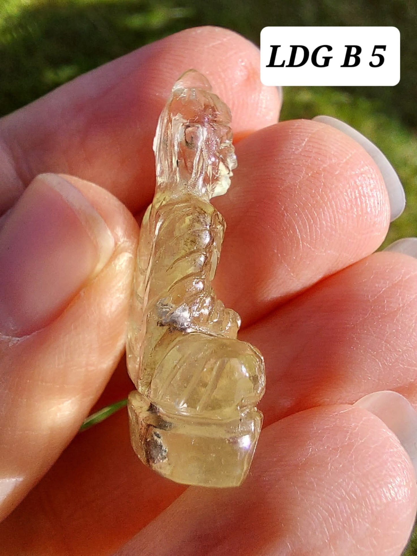 Libyan Desert Glass BUDDHA Carving, 4.61g, Tektite (Ref: LDG B5)