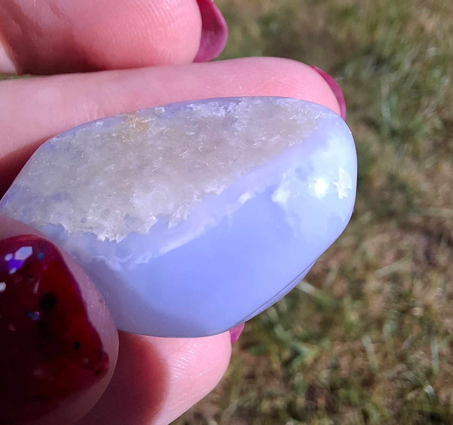 Blue Lace Agate, Tumble Stone, Crystal (Ref: T138)