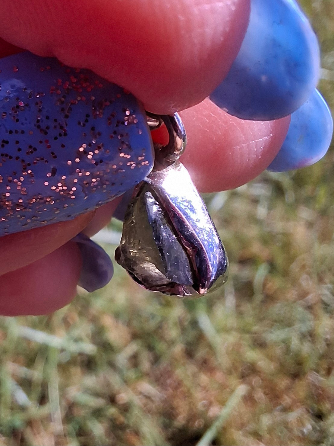 Moldavite Pendant, 925 Silver, Tektite (Ref: P68)