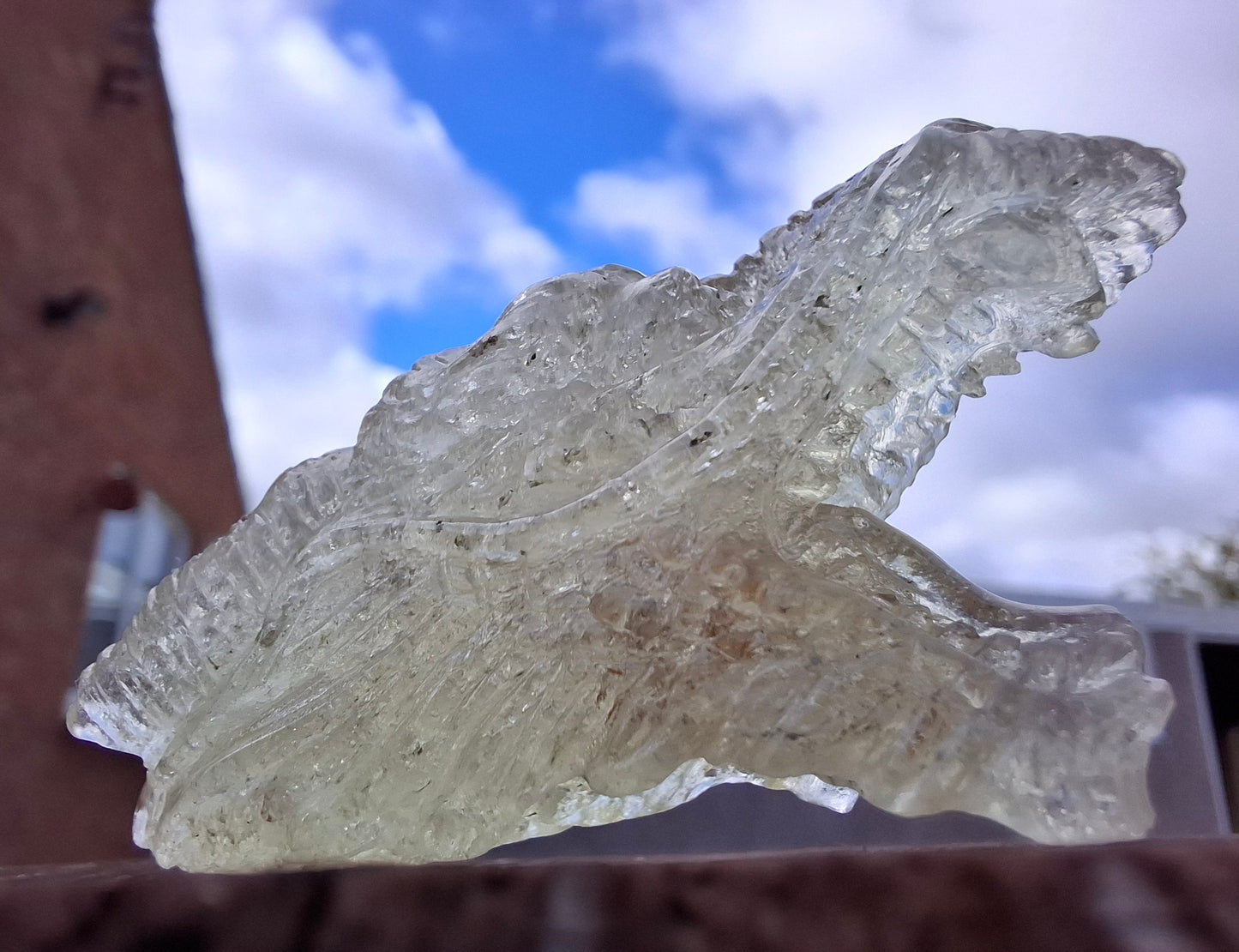 Libyan Desert Glass DRAGON HEAD carving, 22.42g, Tektite (Ref: Dragon 2)