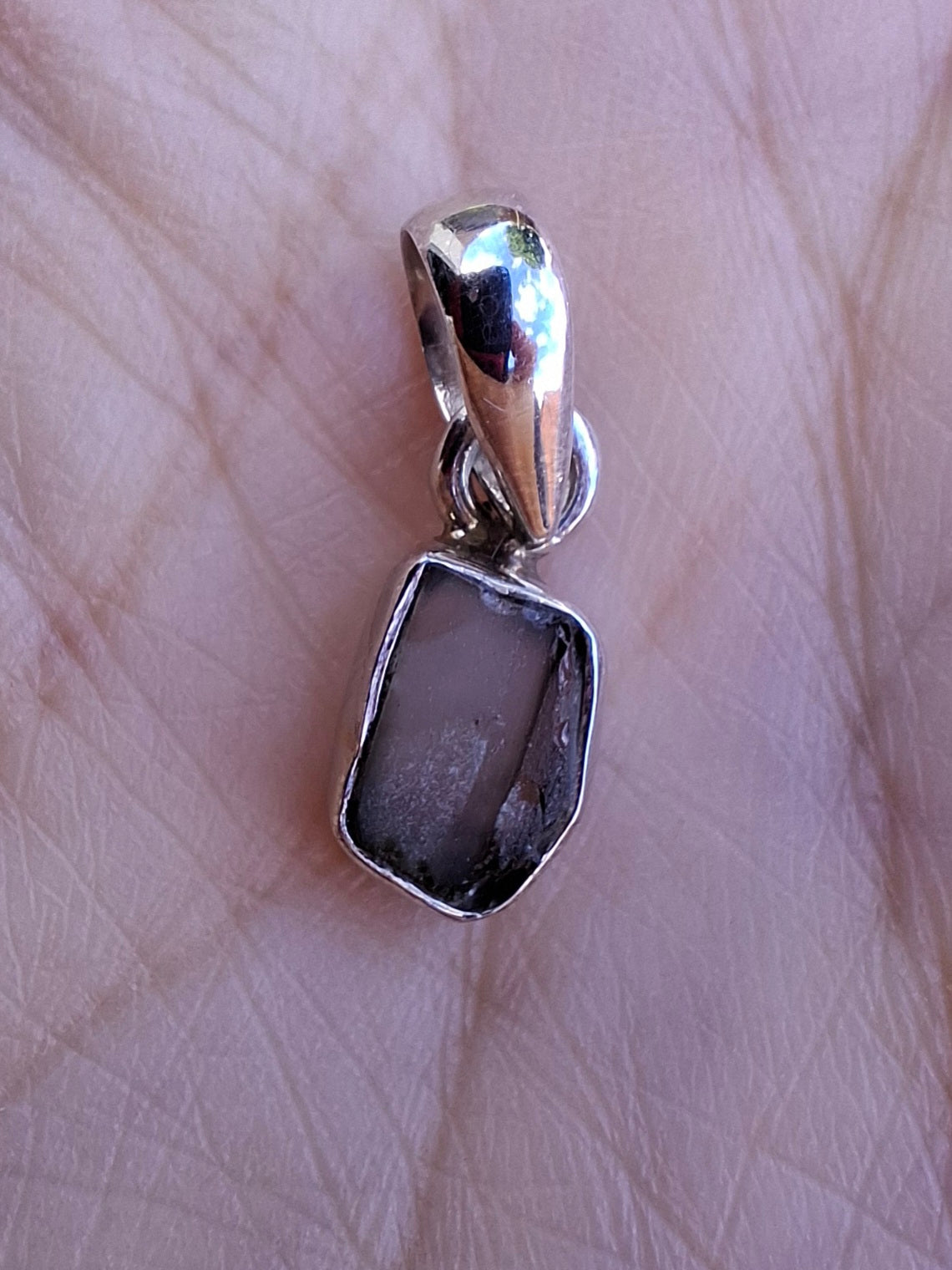 Moldavite Pendant, 925 Silver, Tektite (Ref: P80)