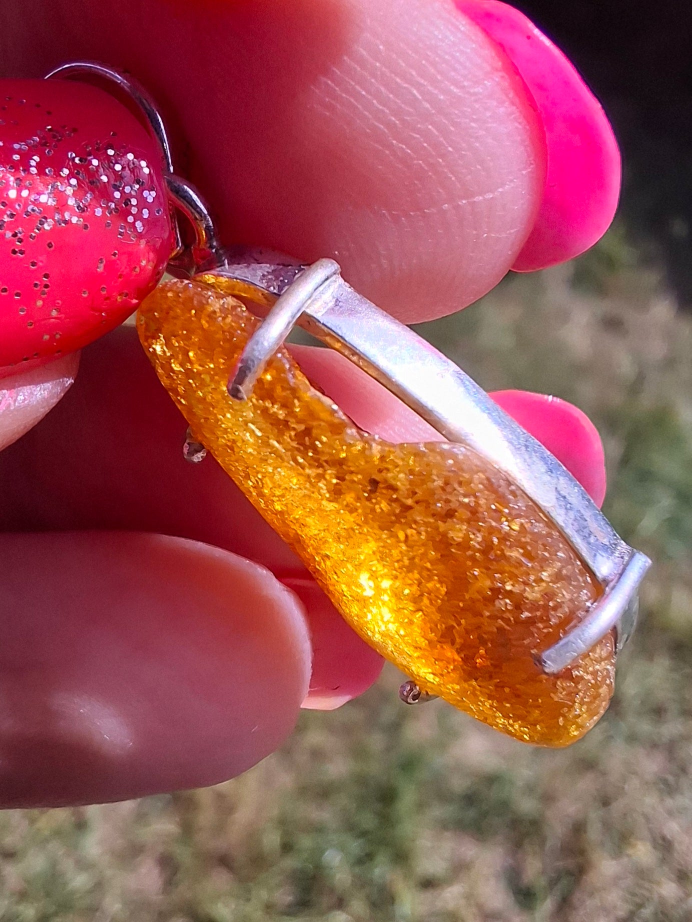 Baltic Amber Pendant, 925 Silver, Fossil (Ref: AP12)