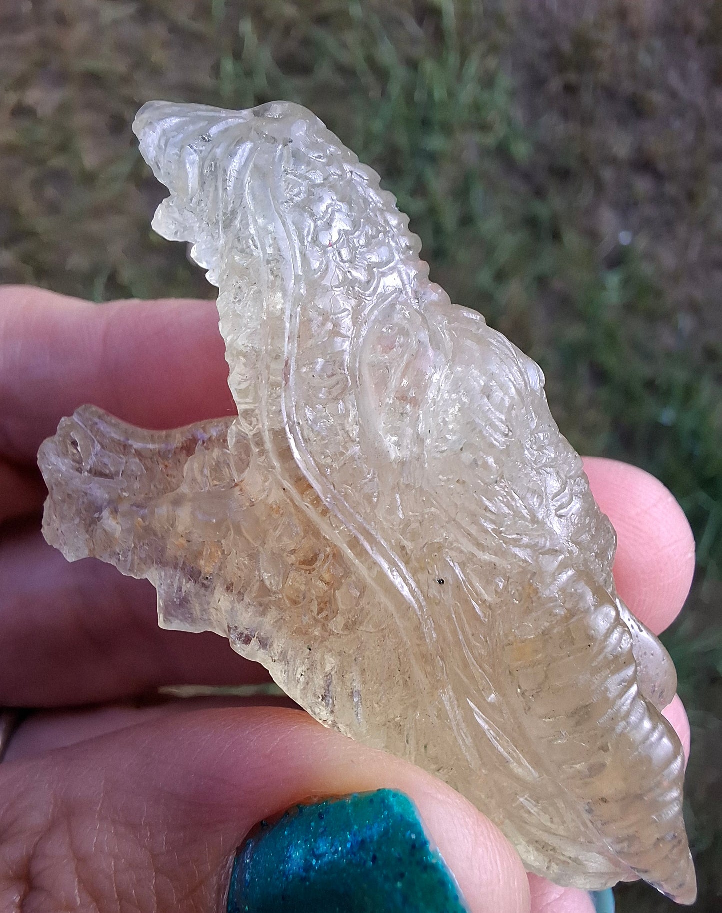 Libyan Desert Glass DRAGON HEAD carving, 22.42g, Tektite (Ref: Dragon 2)