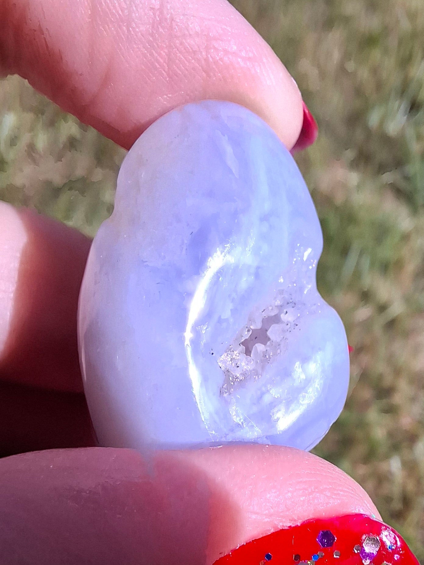 Blue Lace Agate, Tumble Stone, Crystal (Ref: T143)