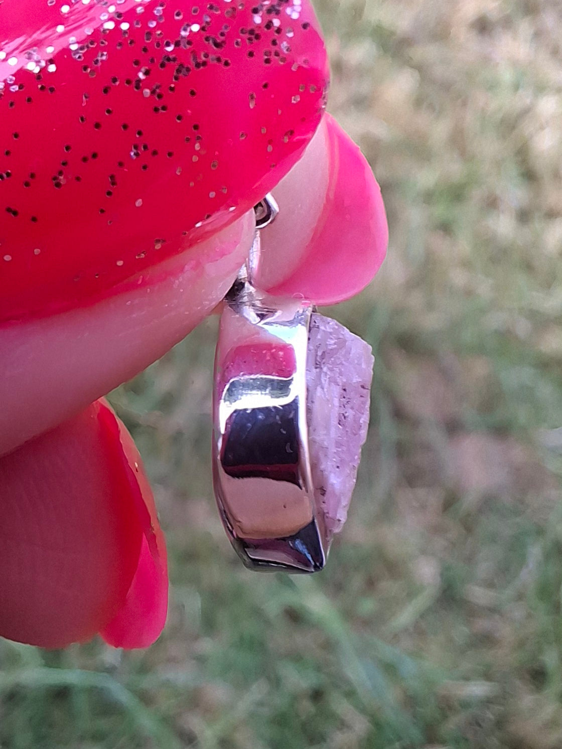 Pink Tourmaline Pendant, 925 Silver, Crystal (Ref: PT91)