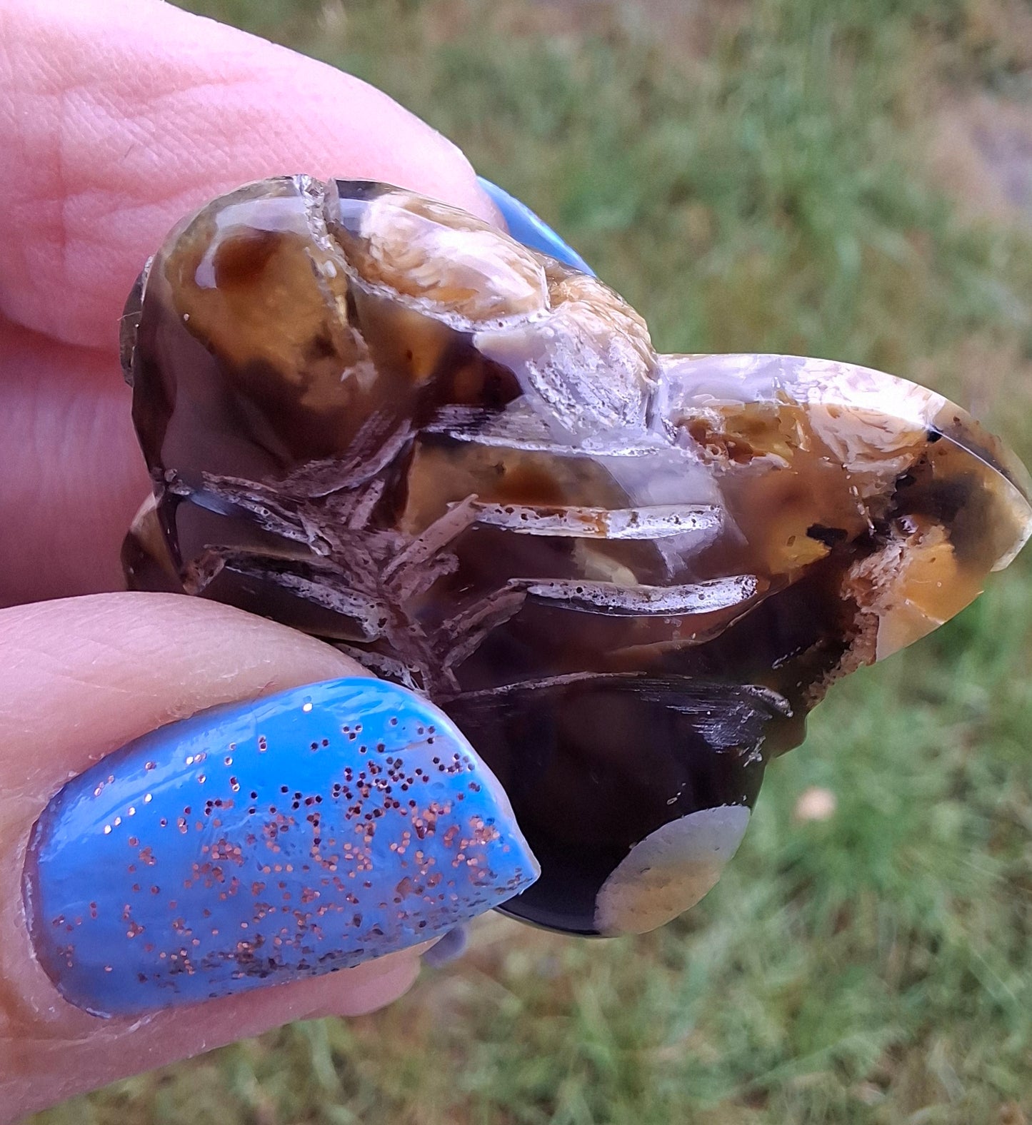 Red Amber Honey Bee Carving, 6.93g, Fossil (Ref: Bee33)