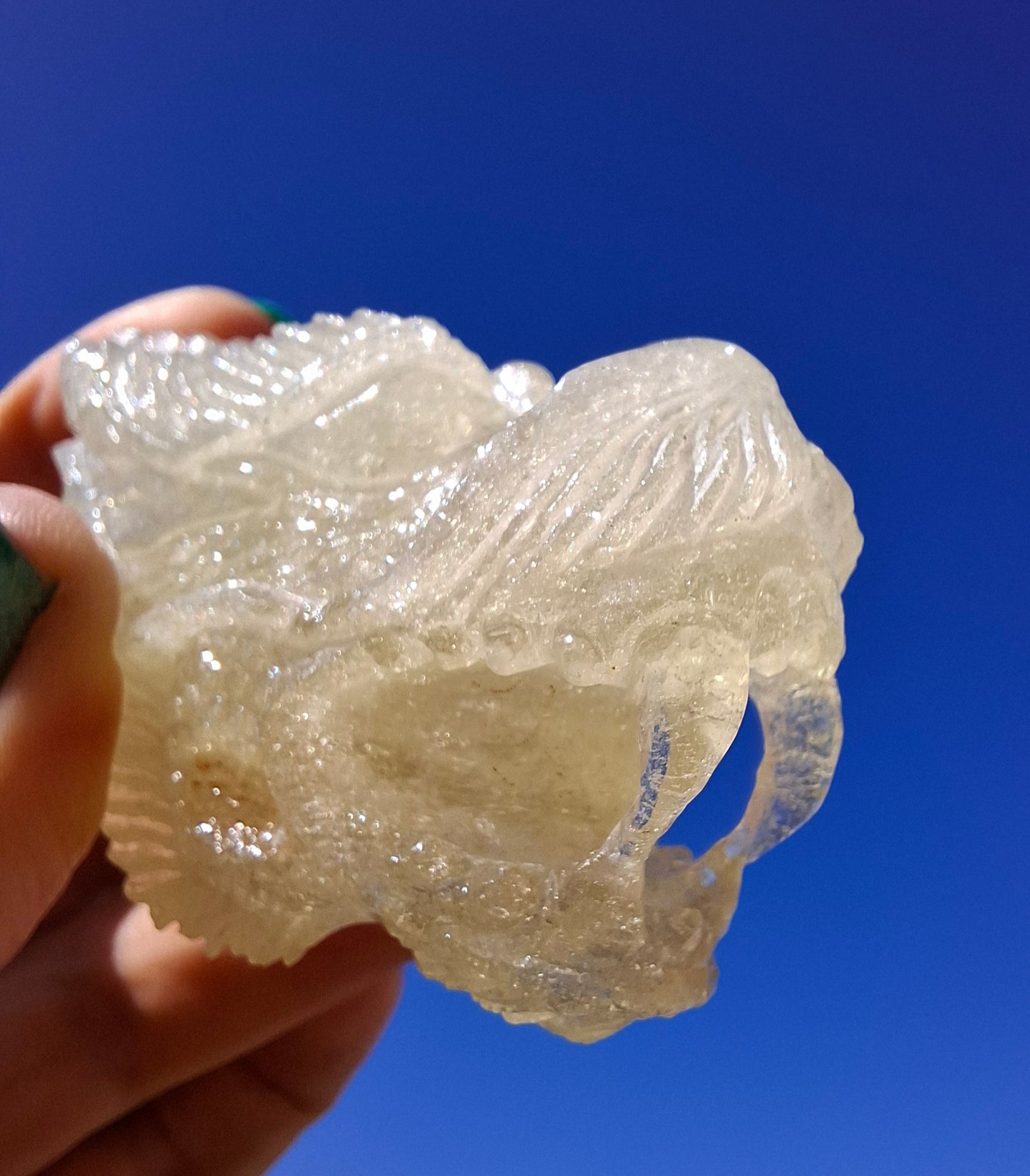 Libyan Desert Glass DRAGON HEAD Carving, 75.84g, Tektite (Ref: Dragon1)