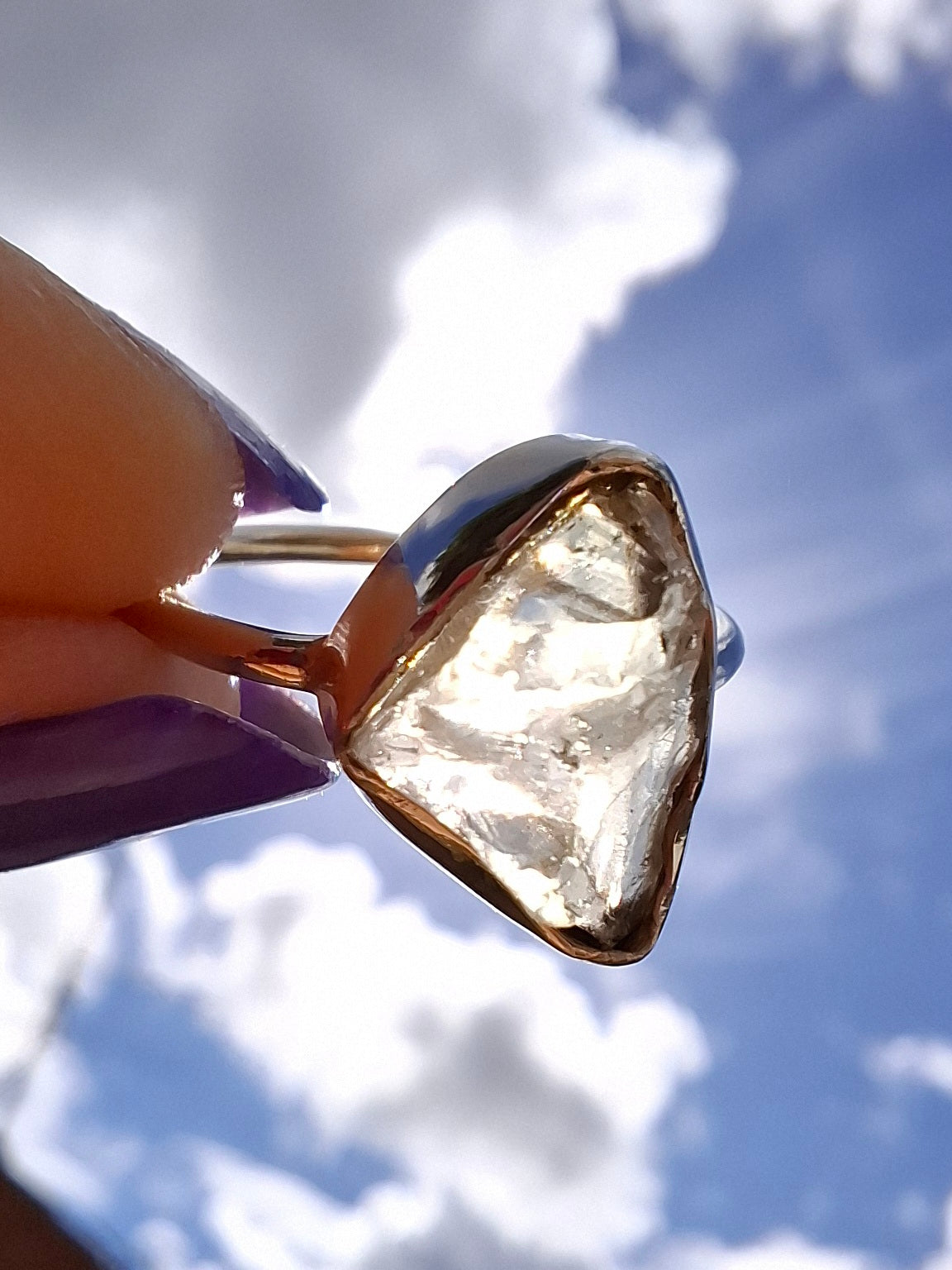 Libyan Desert Glass Ring, size large J/small K, 925 Silver, Tektite (Ref: LR10)