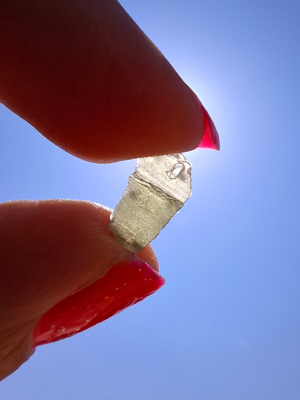 Moldavite Piece, SNOWFLAKE, FROSTED, BRUSNA, 0.32g, Tektite (Ref: 1505)