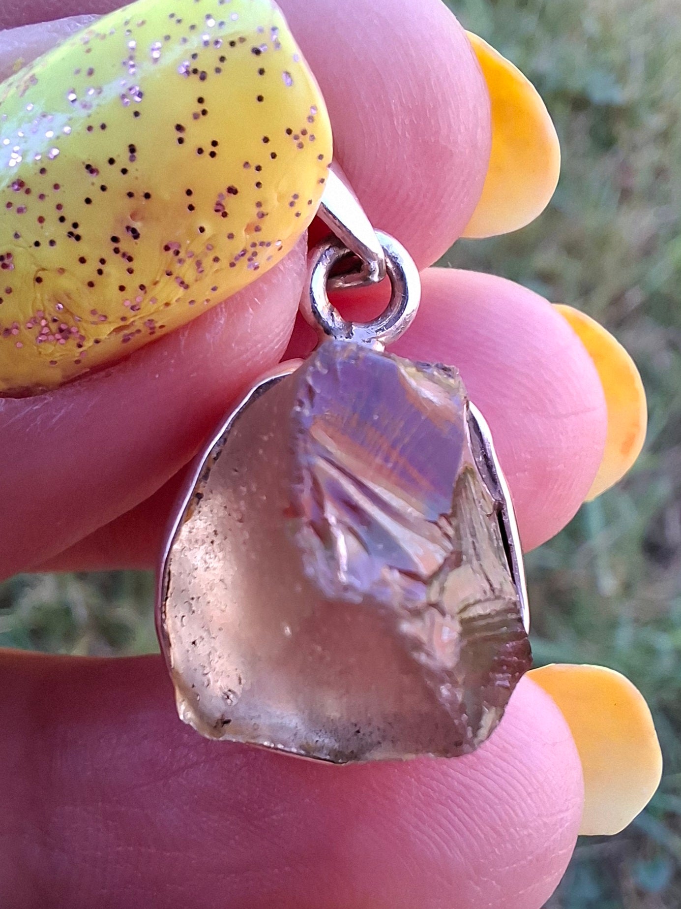 Libyan Desert Glass Pendant, 925 Silver, Tektite (Ref: LP76)