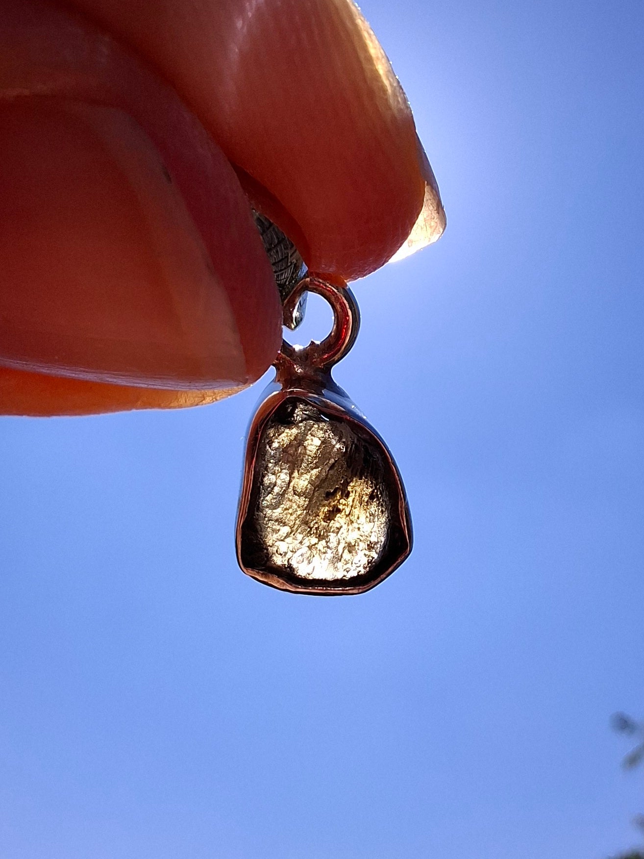 Moldavite Pendant, 925 Silver, Tektite (Ref: P40)