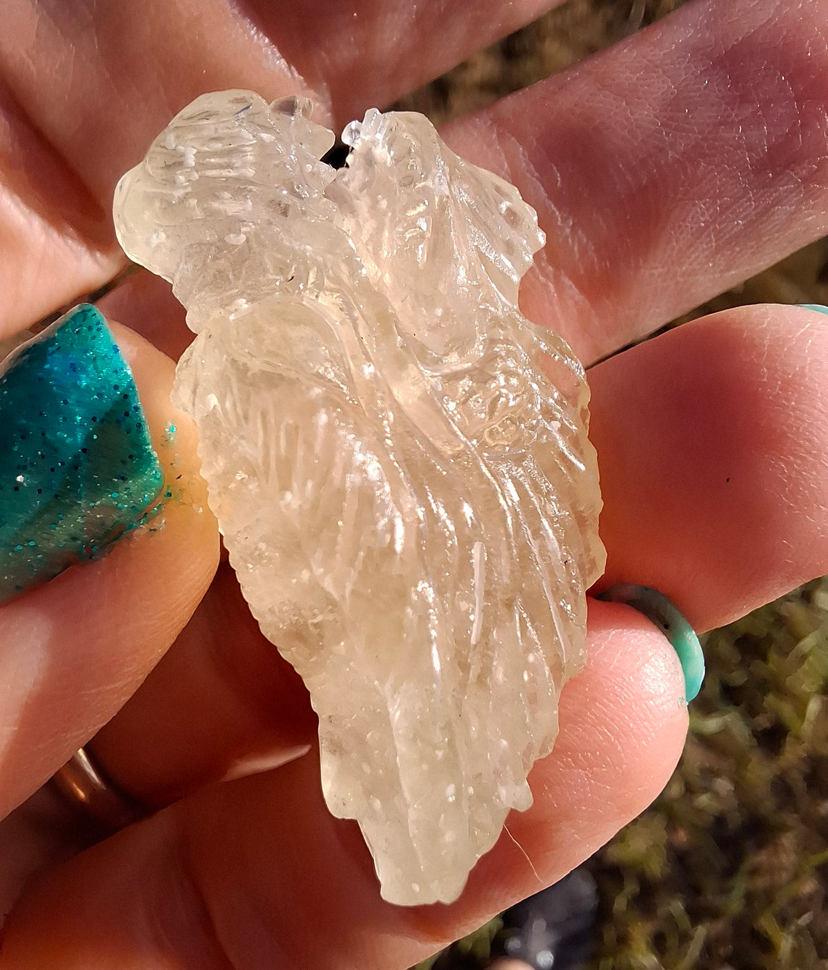Libyan Desert Glass DRAGON HEAD carving, 9.66g, Tektite (Ref: Dragon 3)