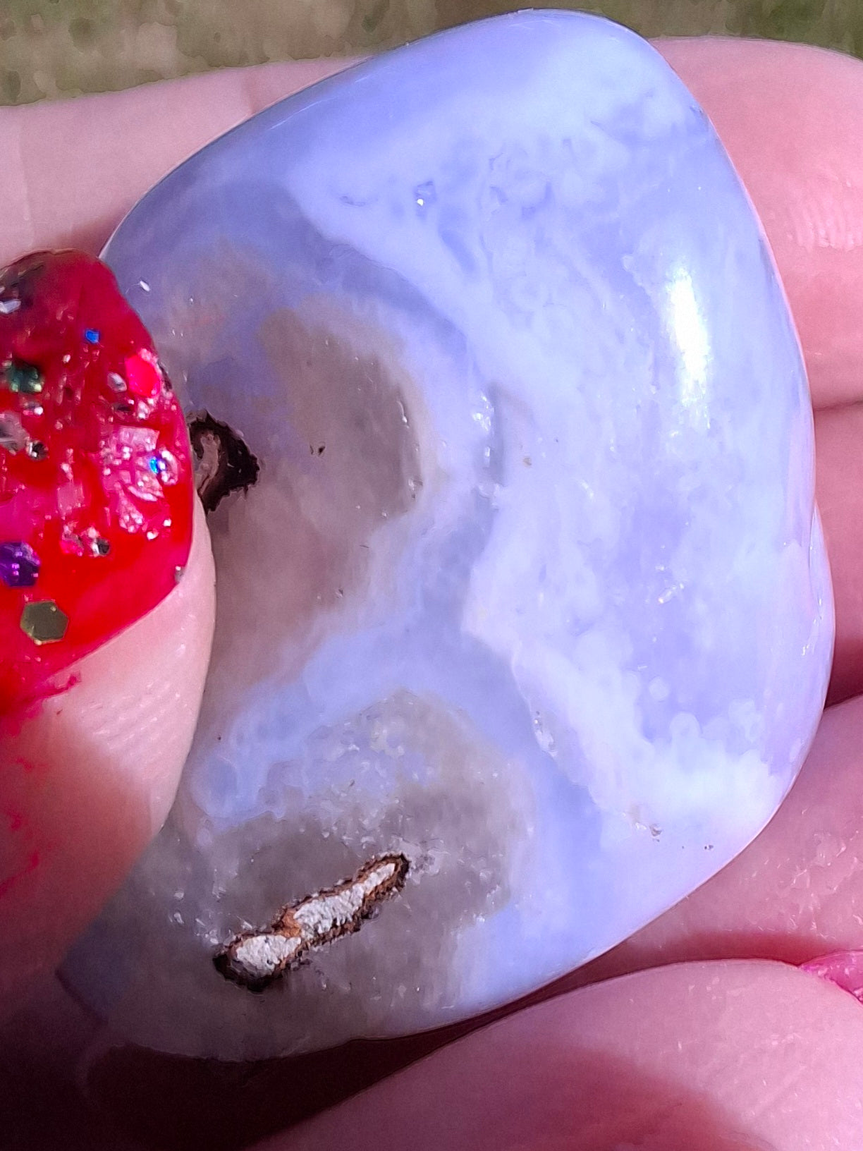 Blue Lace Agate, Tumble Stone, Crystal (Ref: T141)