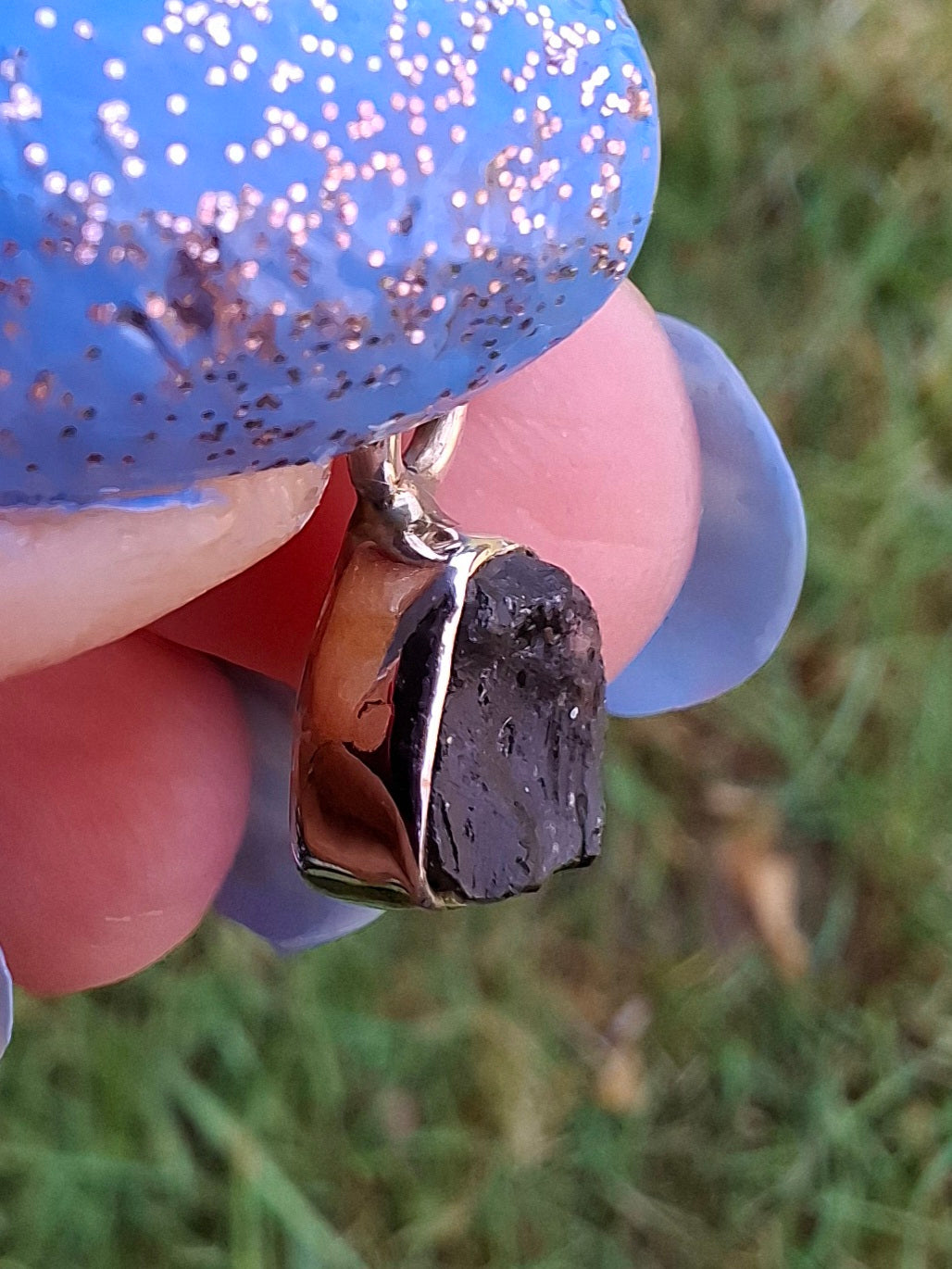 Moldavite Pendant, 925 Silver, Tektite (Ref: P56)