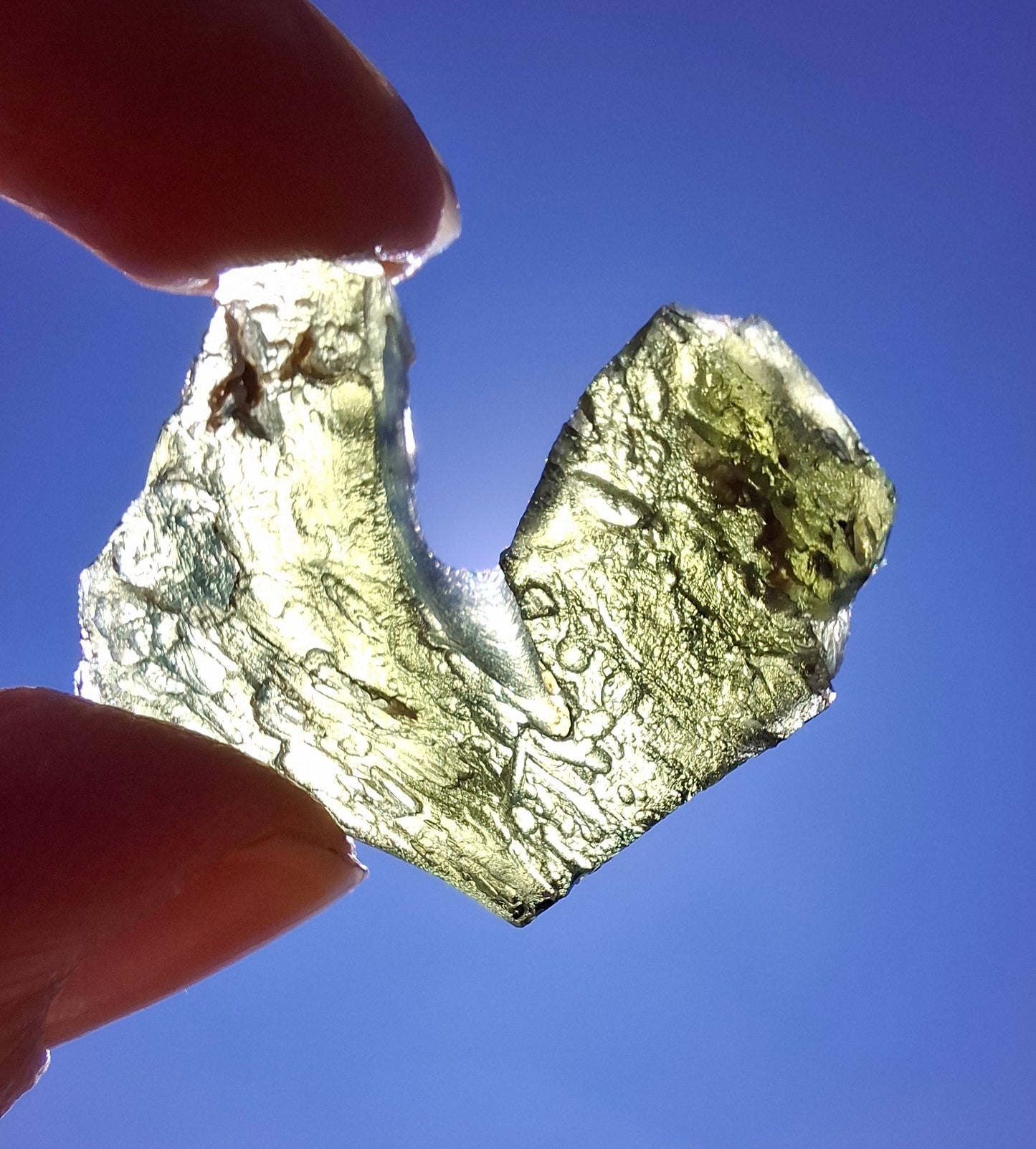 Moldavite Piece, NESMEN, 8.90g, Tektite (Ref: 1374)