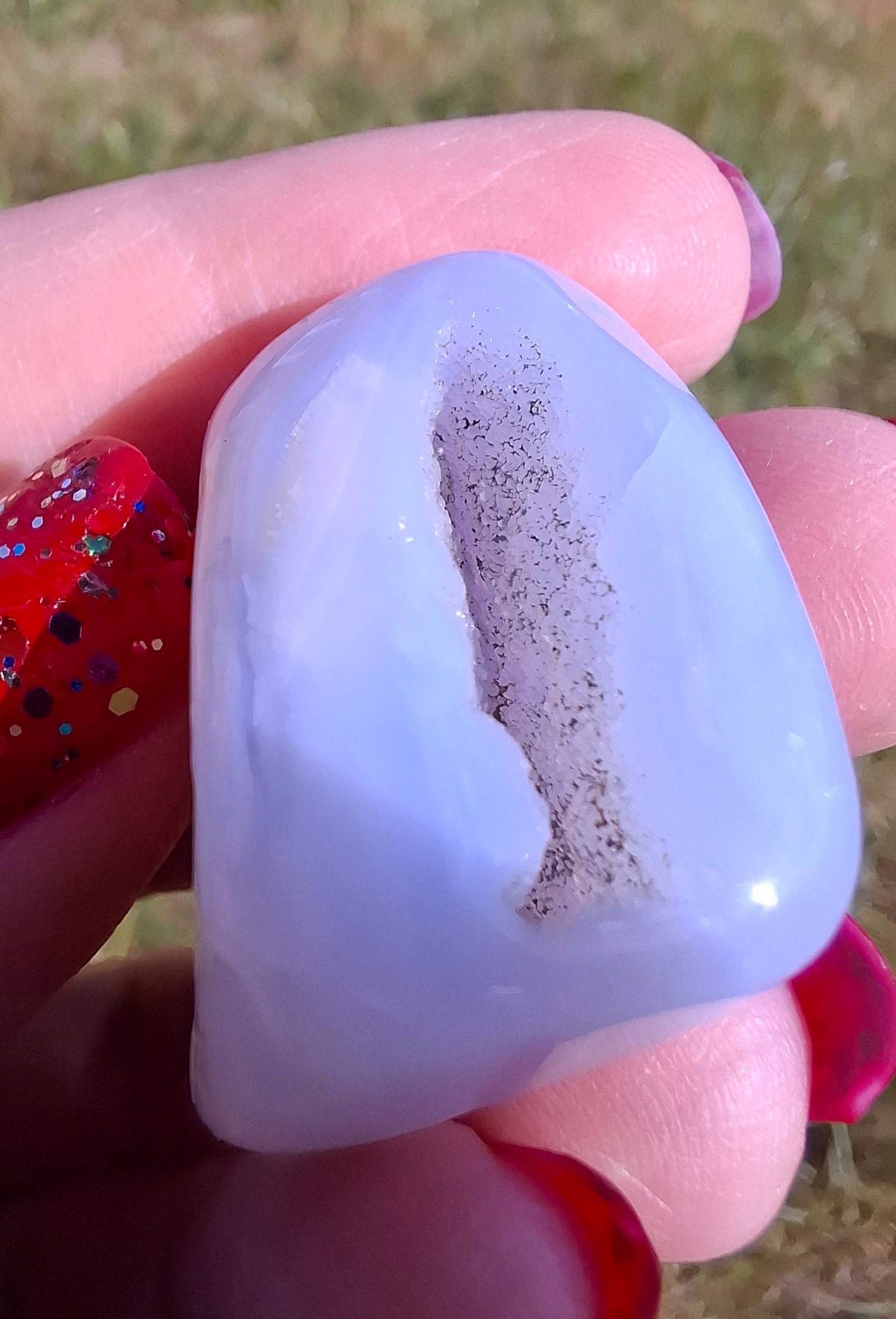 Blue Lace Agate, Tumble Stone, Crystal (Ref: T138)