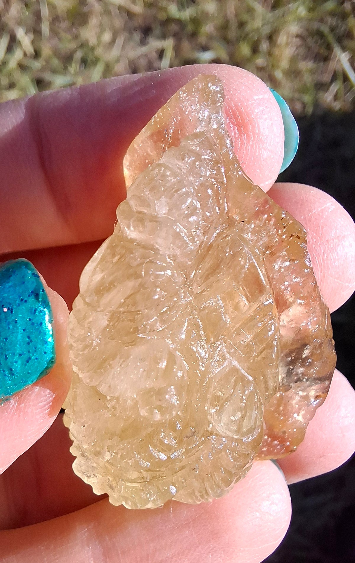 Libyan Desert Glass GANESHA carving, 18.39g, Tektite (Ref: Ganesha3)