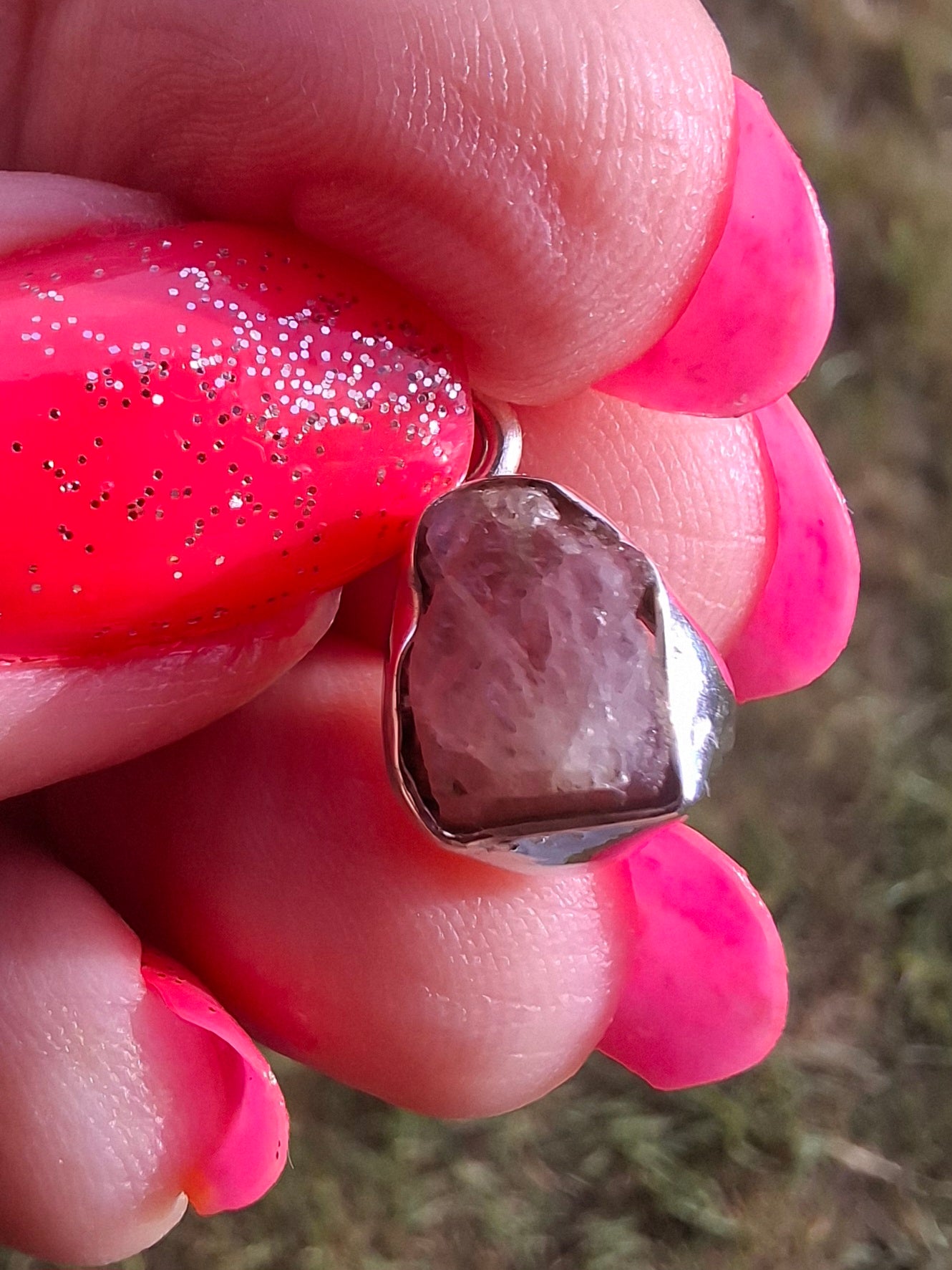 Pink Tourmaline Pendant, 925 Silver, Crystal (Ref: PT72)