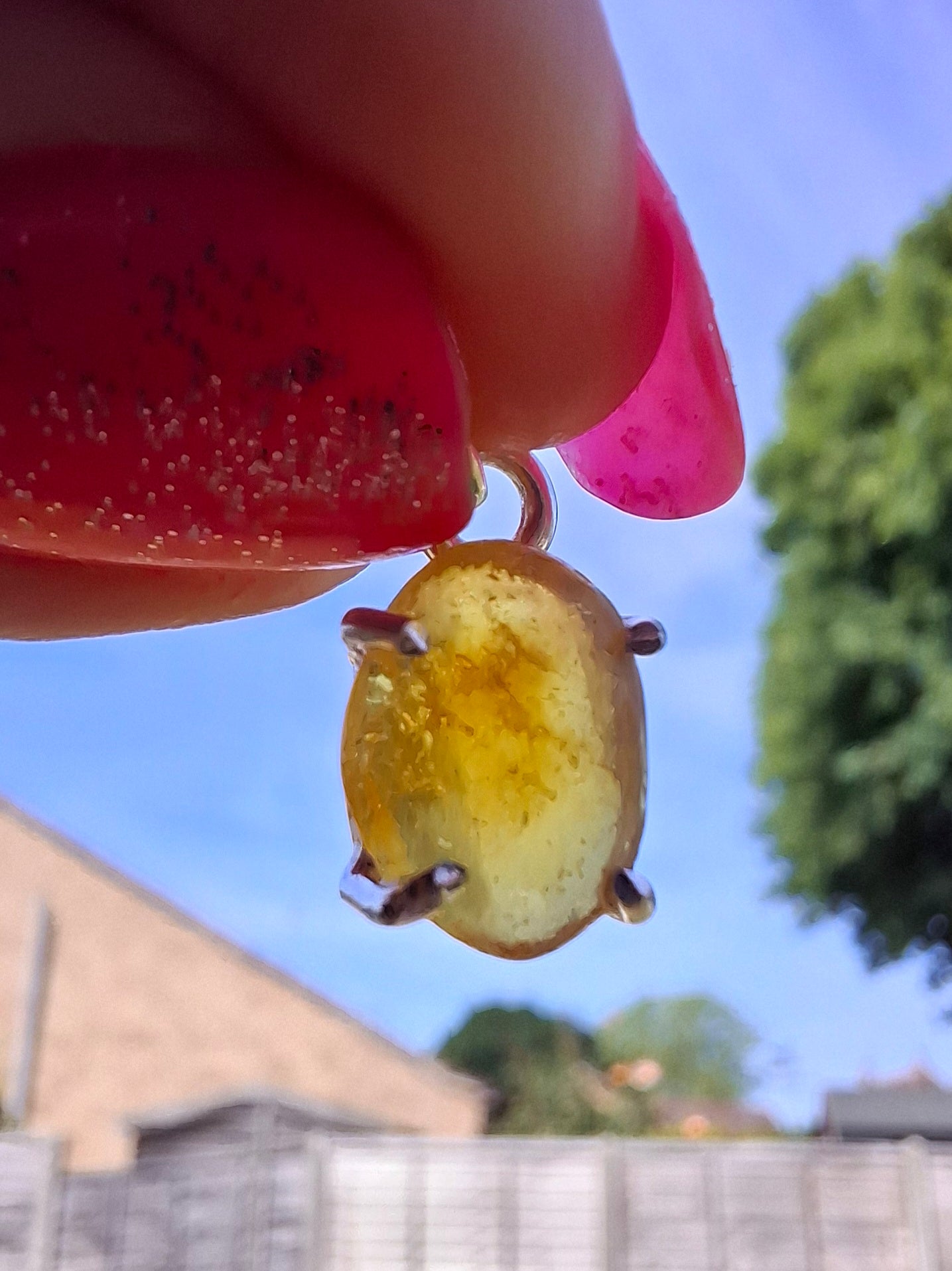Baltic Amber Pendant, 925 Silver, Fossil (Ref: AP26)