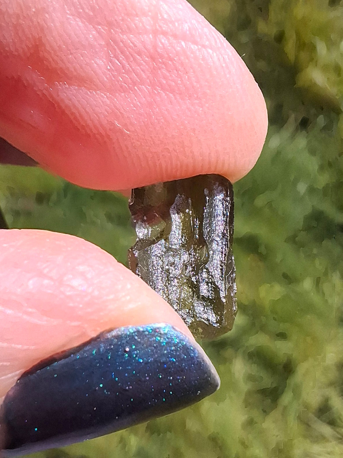 Moldavite small Piece, 0.42g, Tektite (Ref: 1386)