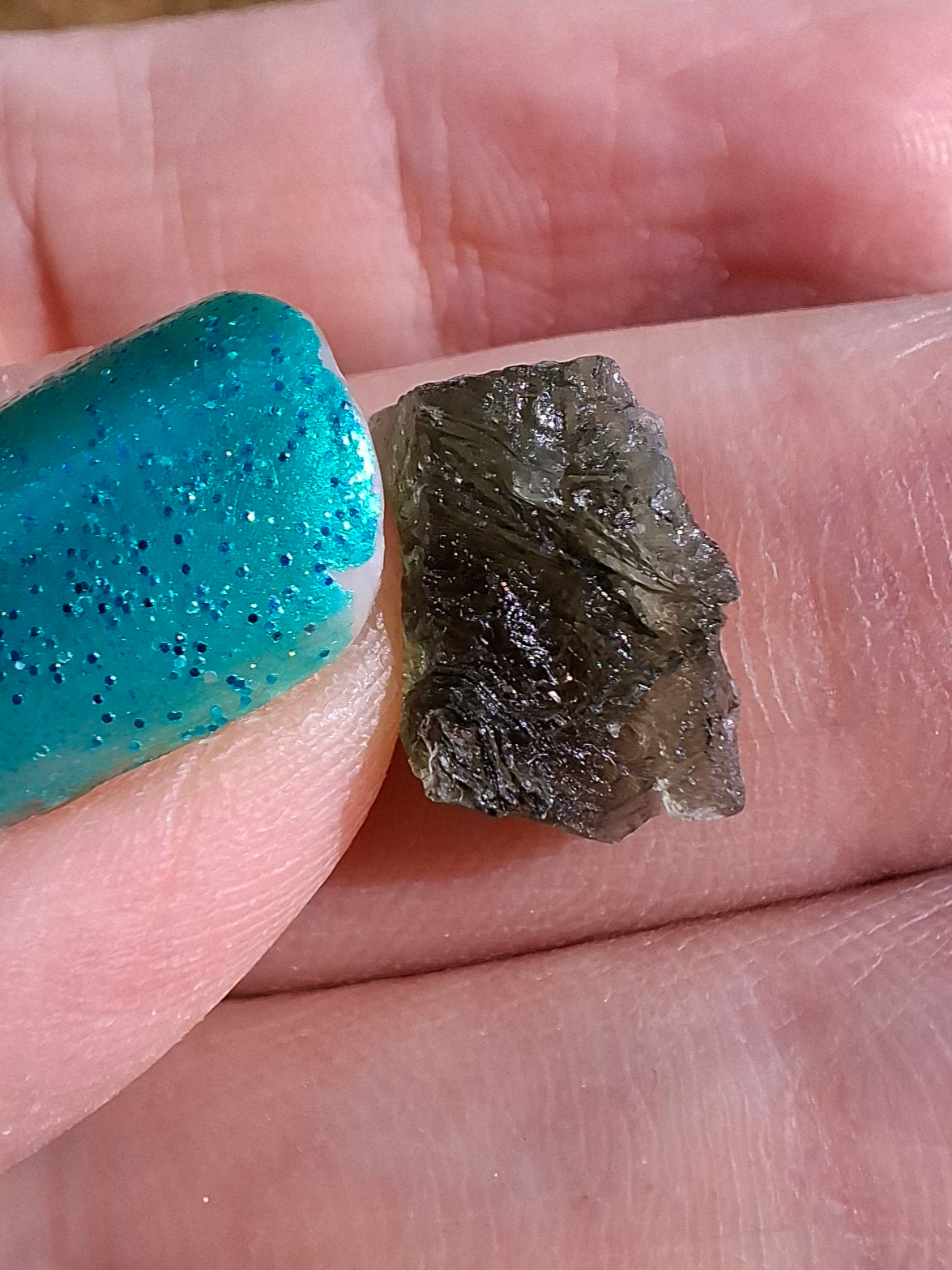 Moldavite Piece, 0.92g, Tektite (Ref: 1418)