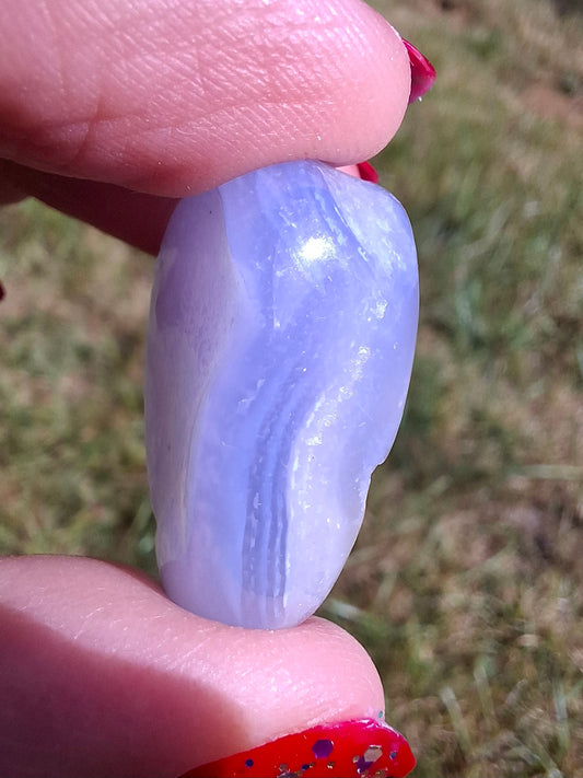 Blue Lace Agate, Tumble Stone, Crystal (Ref: T137)