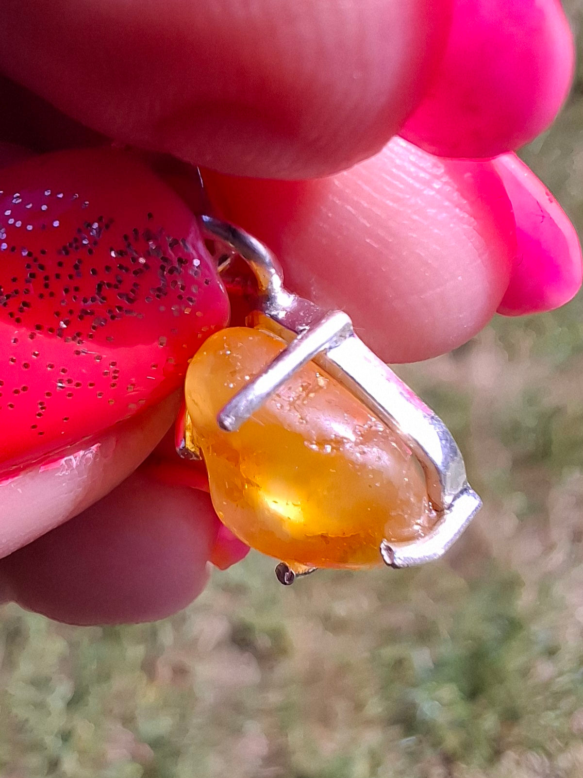 Baltic Amber Pendant, 925 Silver, Fossil (Ref: AP28)
